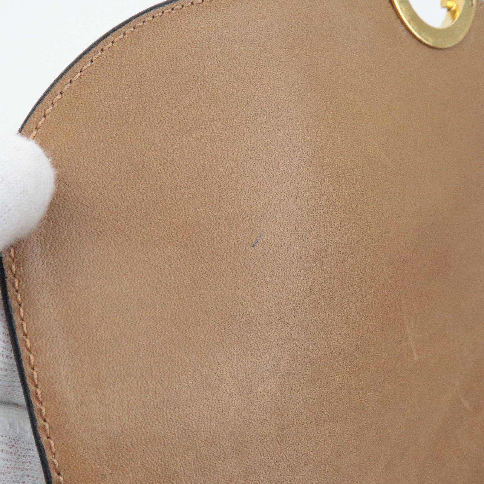 GUCCI Old Gucci Micro GG Canvas leren schoudertas zwartbruin