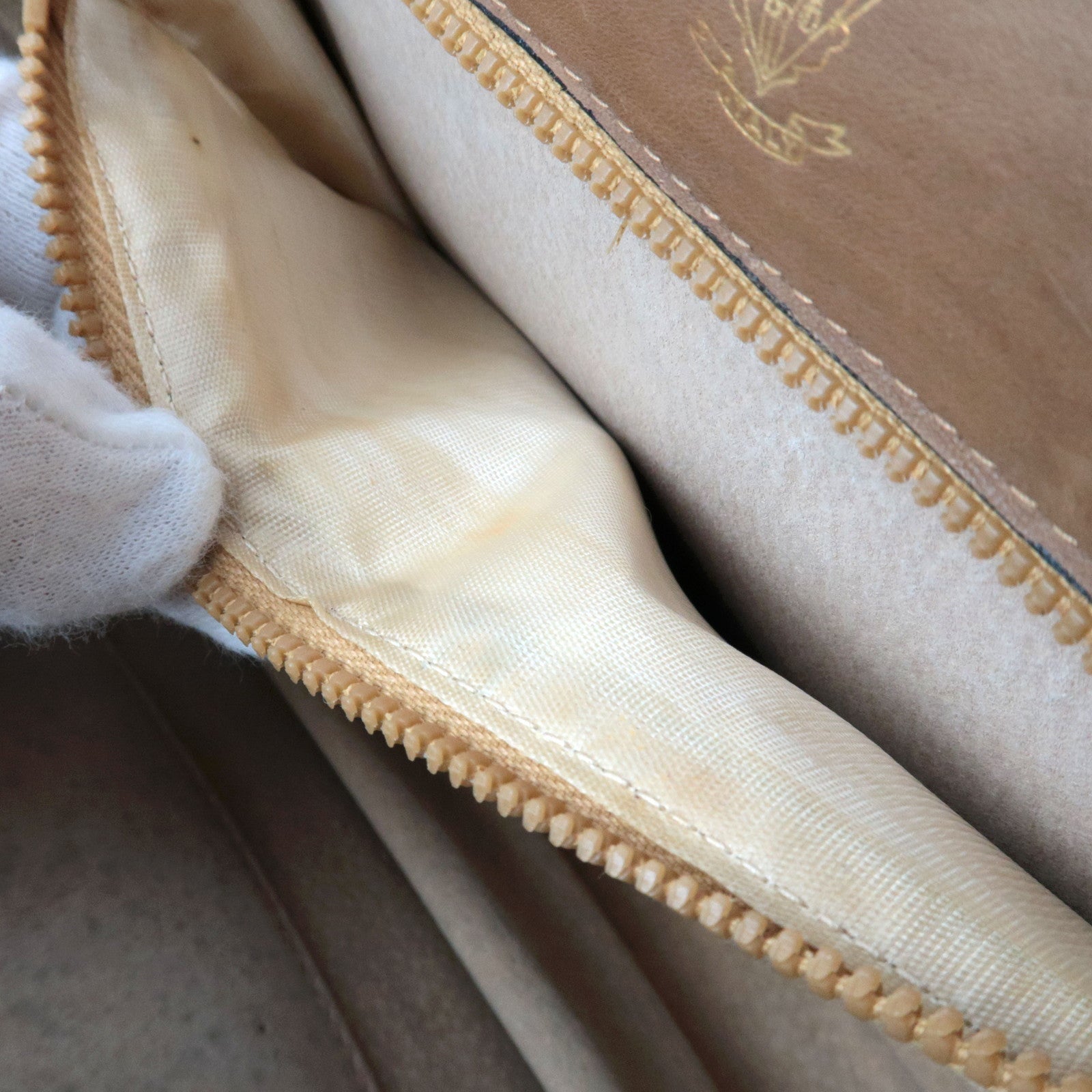 GUCCI Old Gucci Micro GG Canvas leren schoudertas zwartbruin