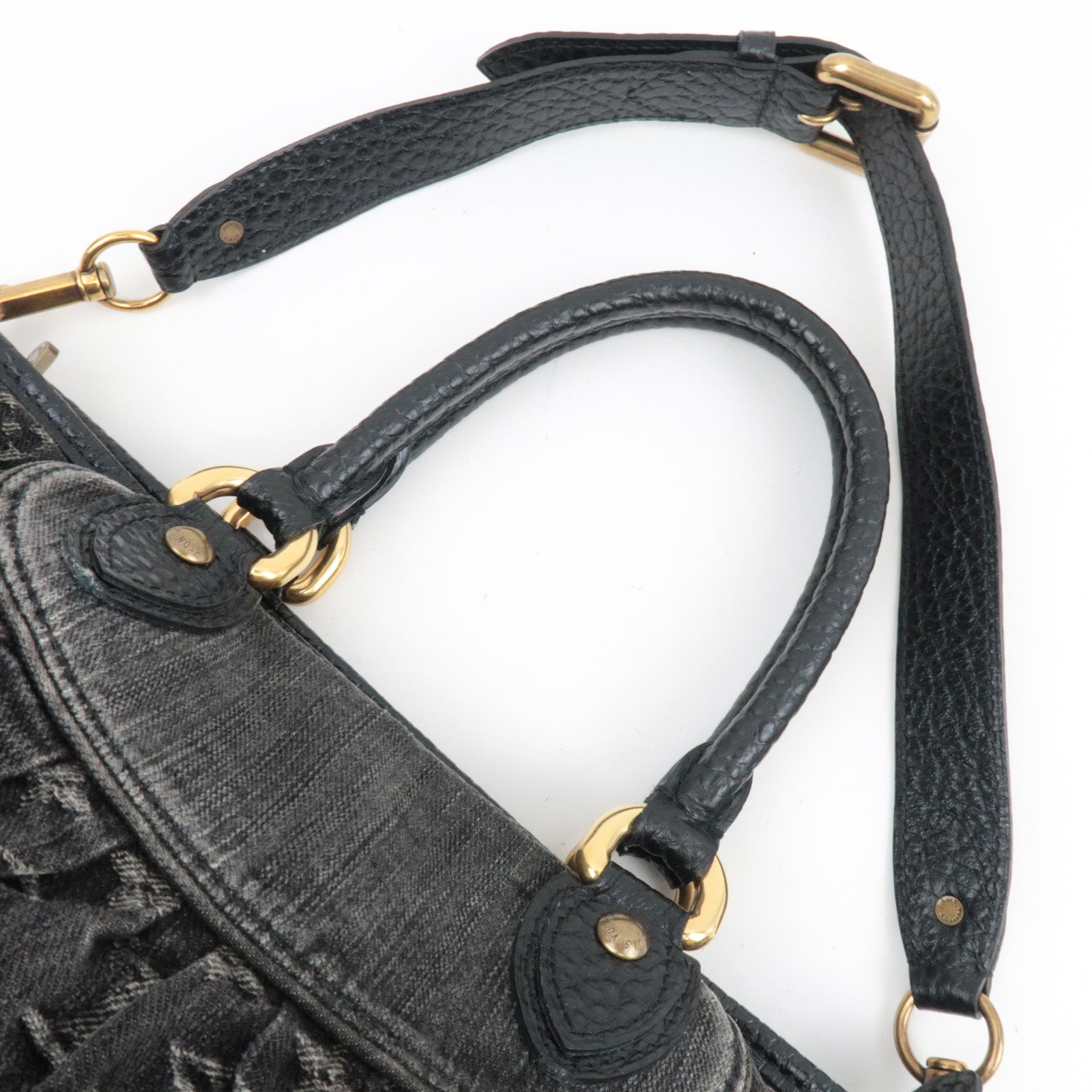 Louis Vuitton Monogram Denim Neo Cabby MM 2Way Bag Noir M95351 AS4075 *Dust bag, Strap