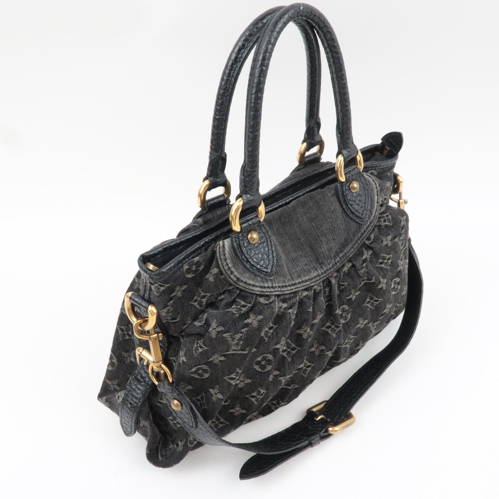 Louis Vuitton Monogram Denim Neo Cabby MM 2Way Bag Noir M95351 AS4075 *Dust bag, Strap