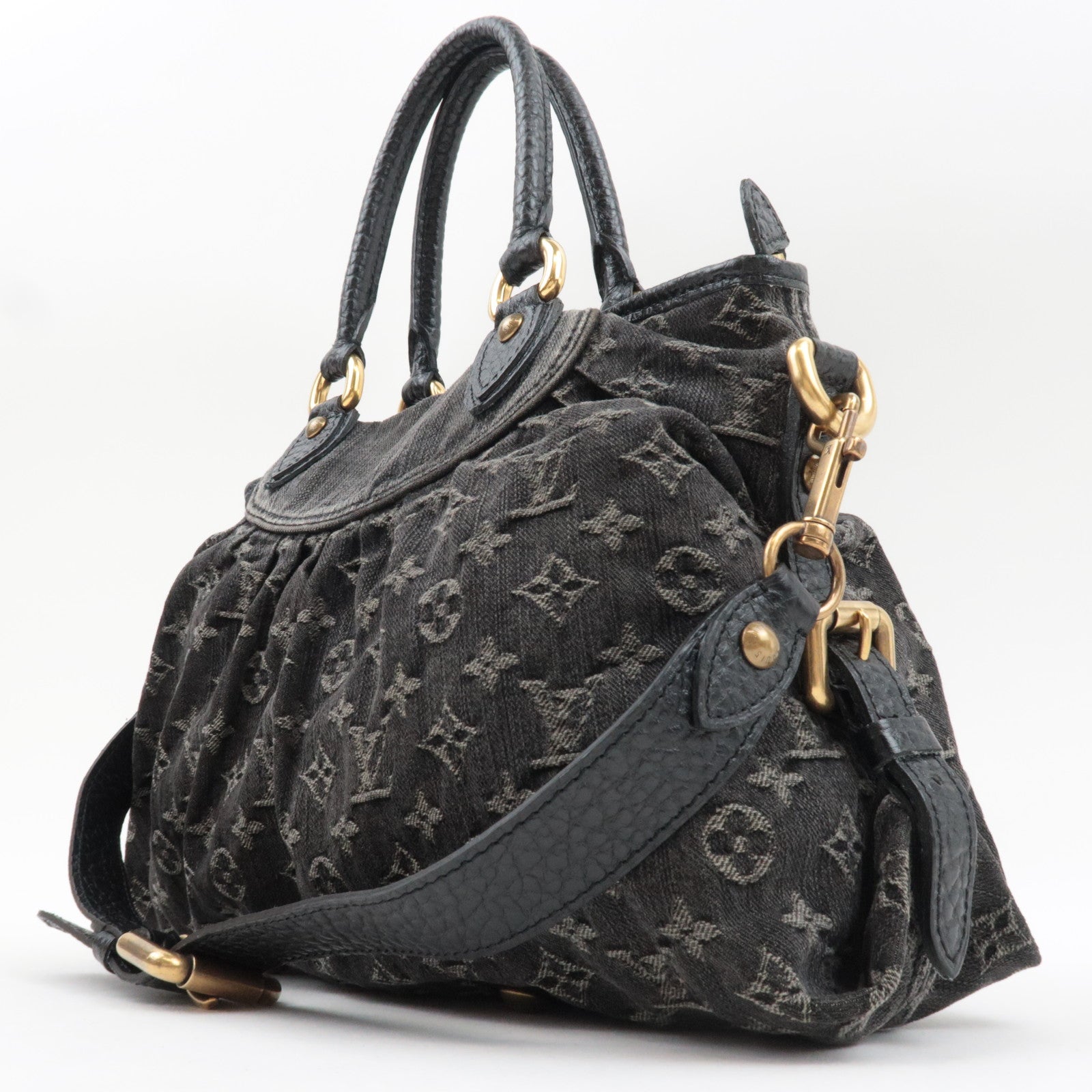 Louis Vuitton Monogram Denim Neo Cabby MM 2Way Bag Noir M95351 AS4075 *Dust bag, Strap