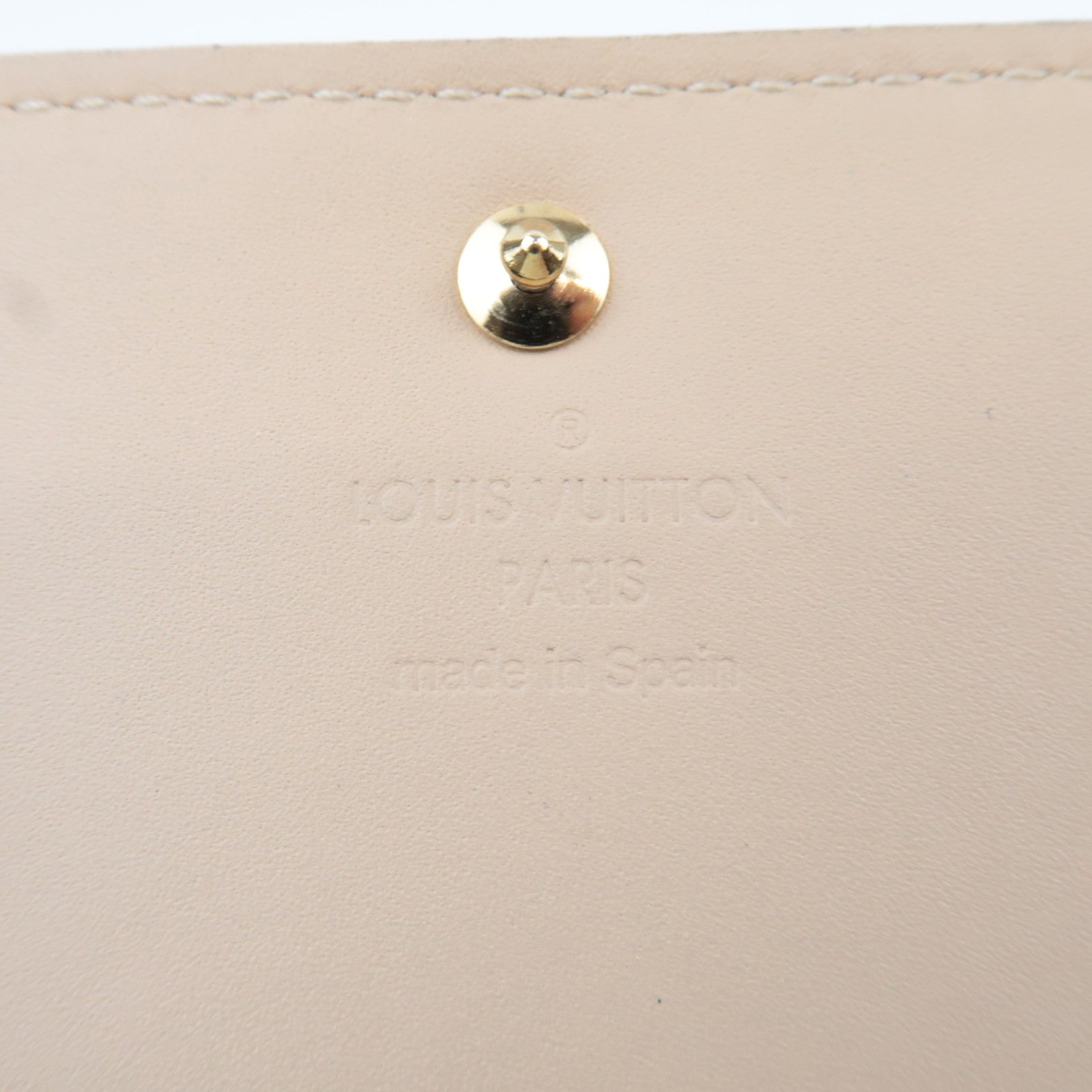 Louis Vuitton Monogram Vernis Envelope Carte De Visite Card Case Beige CA4134 *Box