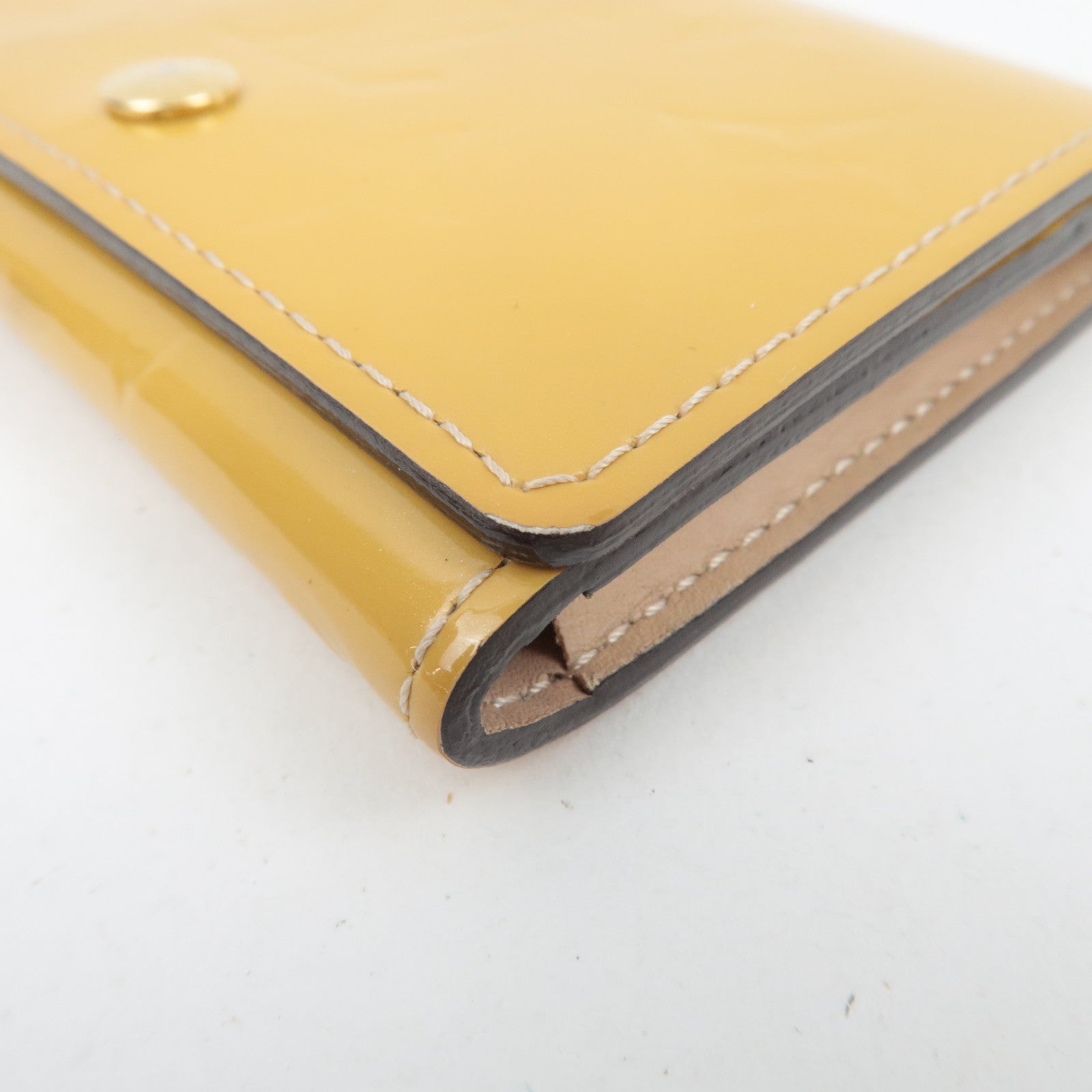 Louis Vuitton Monogram Vernis Envelope Carte De Visite Card Case Beige CA4134 *Box