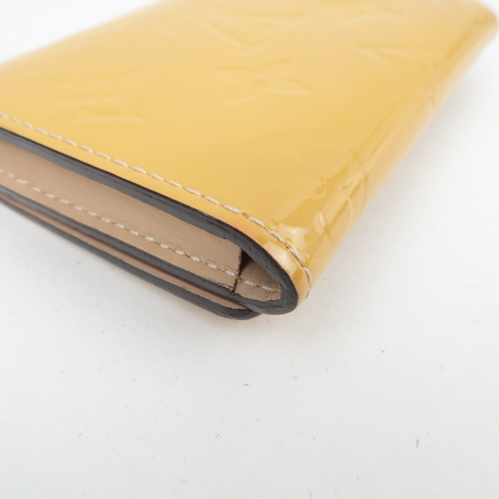 Louis Vuitton Monogram Vernis Envelope Carte De Visite Card Case Beige CA4134 *Box