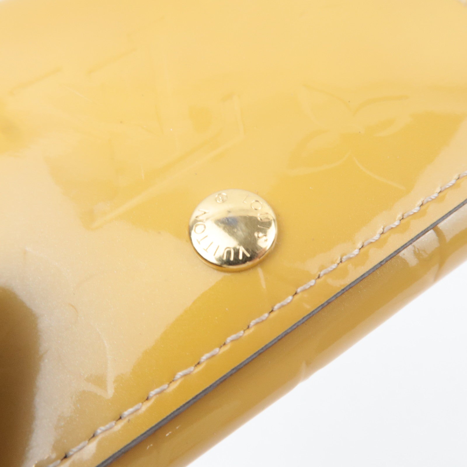 Louis Vuitton Monogram Vernis Envelope Carte De Visite Card Case Beige CA4134 *Box