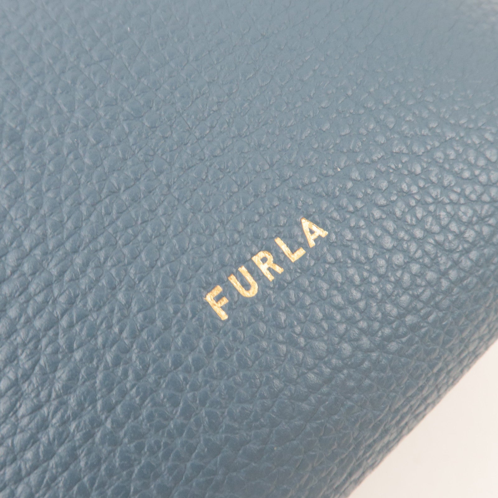 FURLA Leather Shoulder Bag Tote Bag Blue