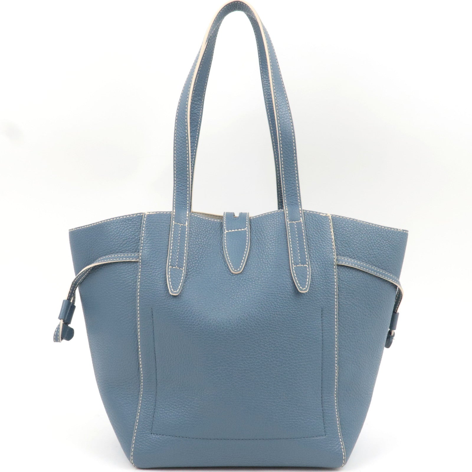FURLA Leather Shoulder Bag Tote Bag Blue