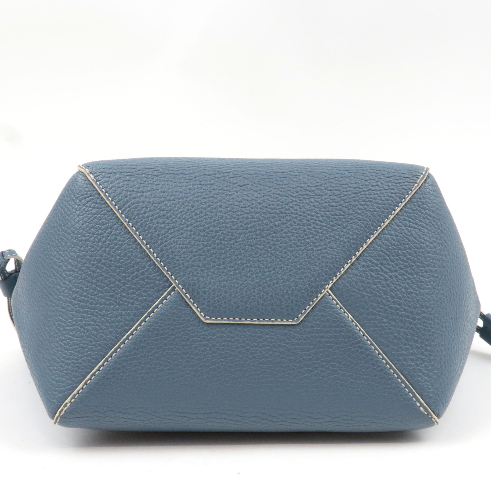 FURLA Leather Shoulder Bag Tote Bag Blue