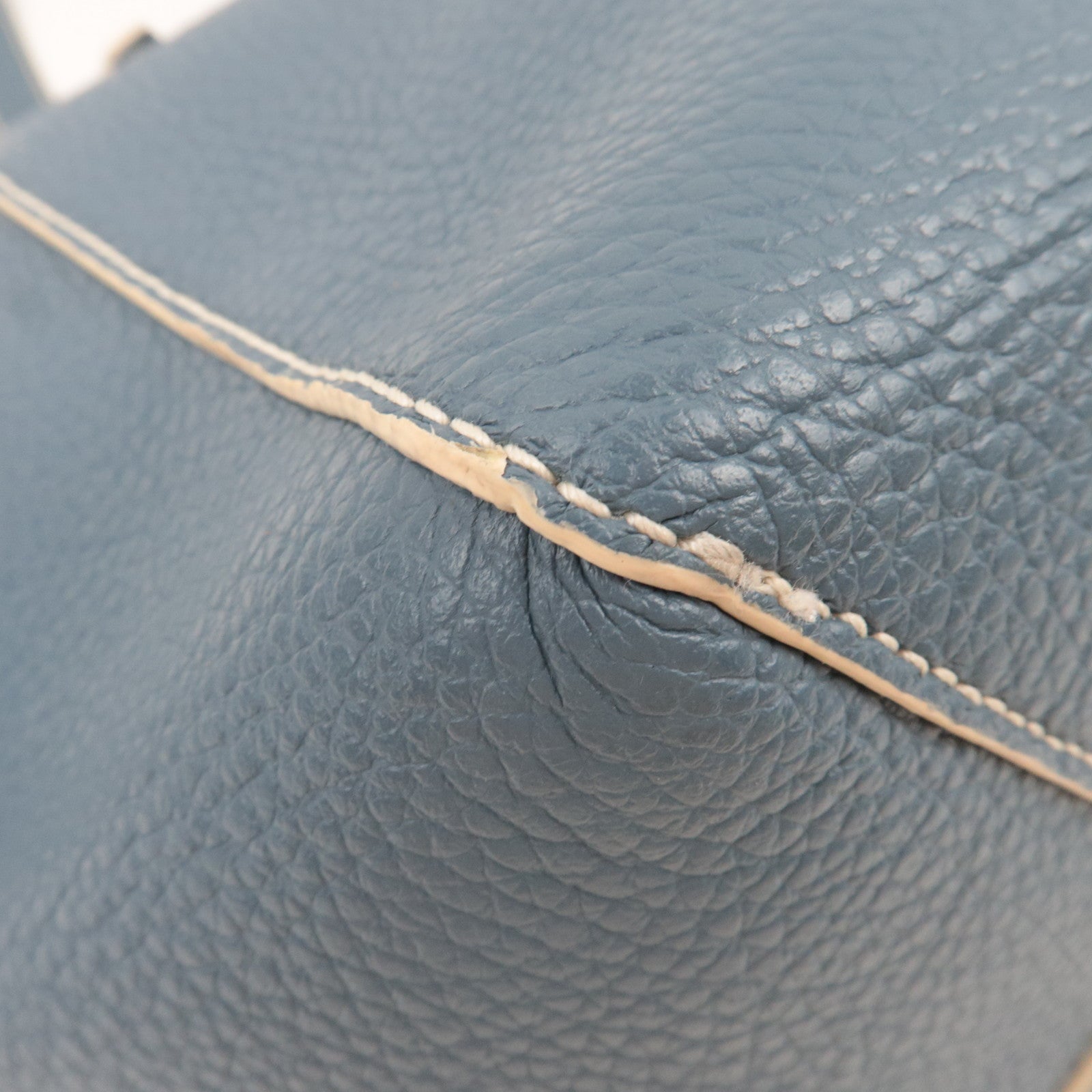 FURLA Leather Shoulder Bag Tote Bag Blue