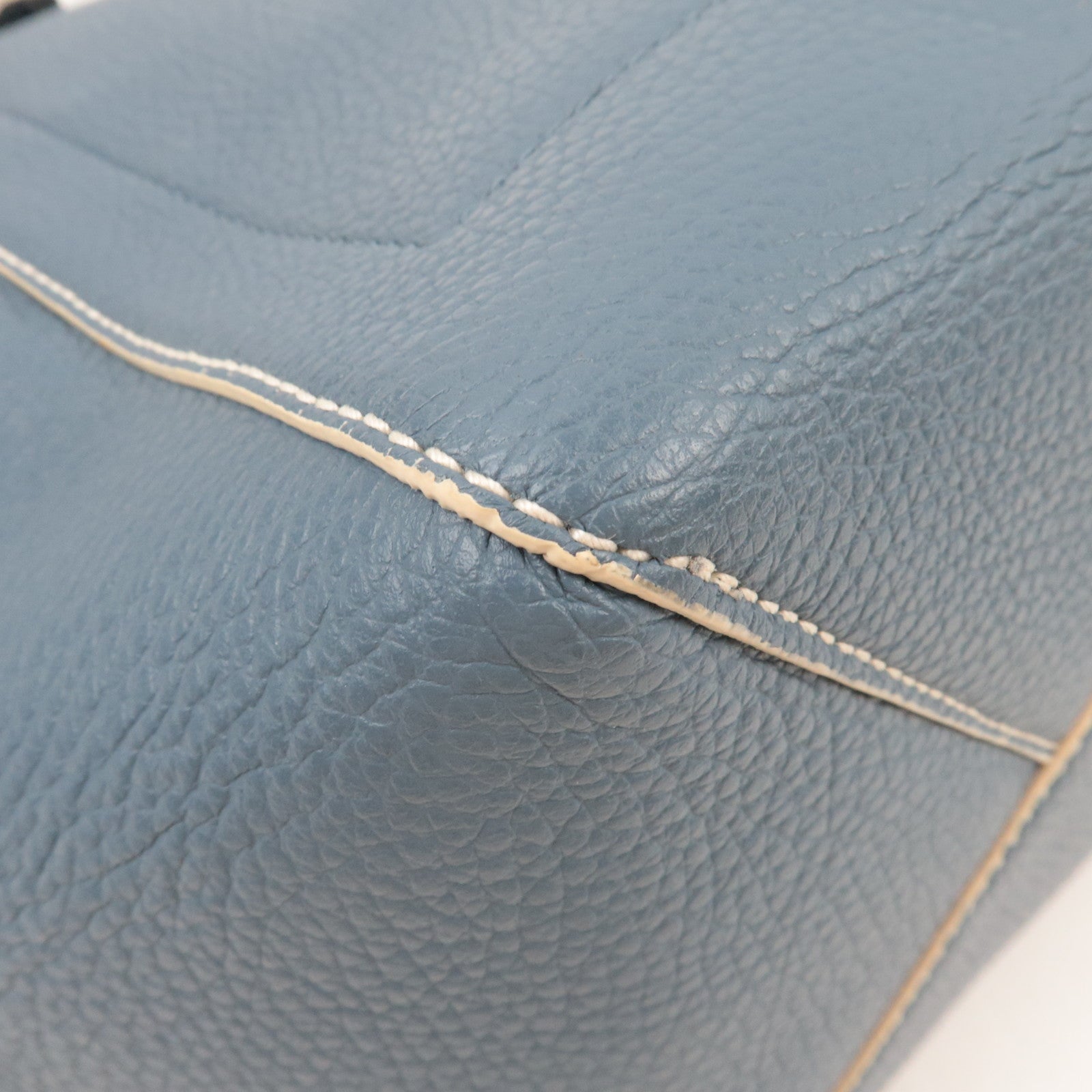 FURLA Leather Shoulder Bag Tote Bag Blue