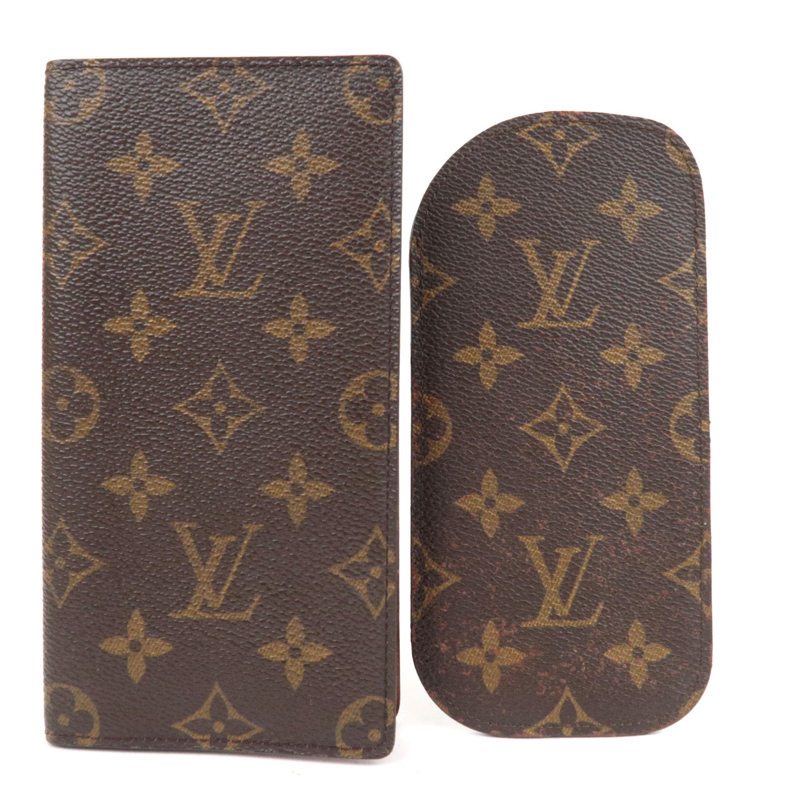 Louis Vuitton Set of 2 Monogram Agenda Horizontal Planner Cover R20008 & Etui Lunette Glasses Case M62969