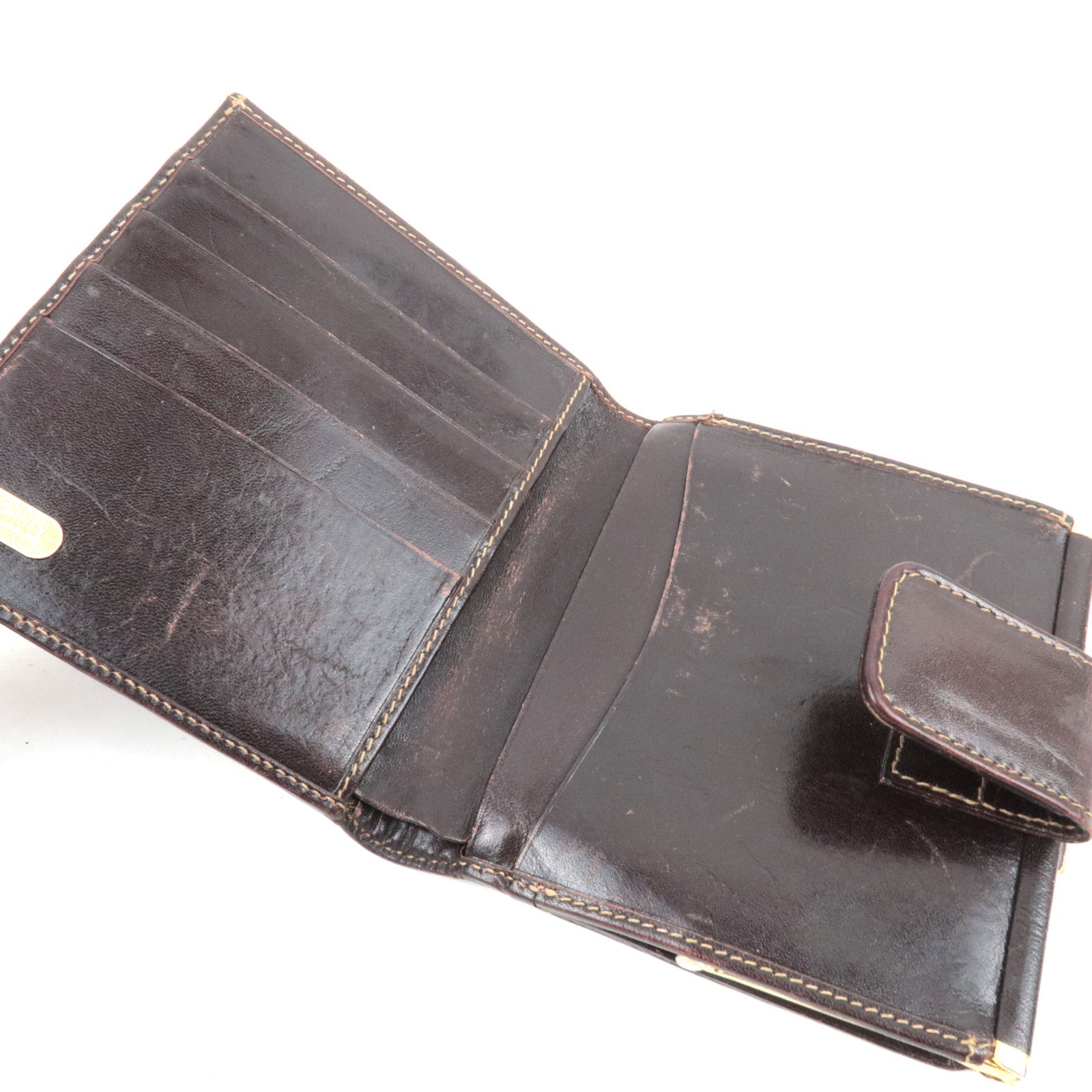 FENDI Zucca Bifold Wallet Canvas Leather Brown Black 30782