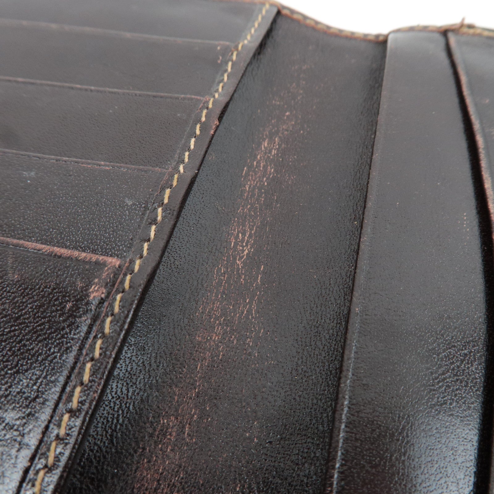 FENDI Zucca Bifold Wallet Canvas Leather Brown Black 30782