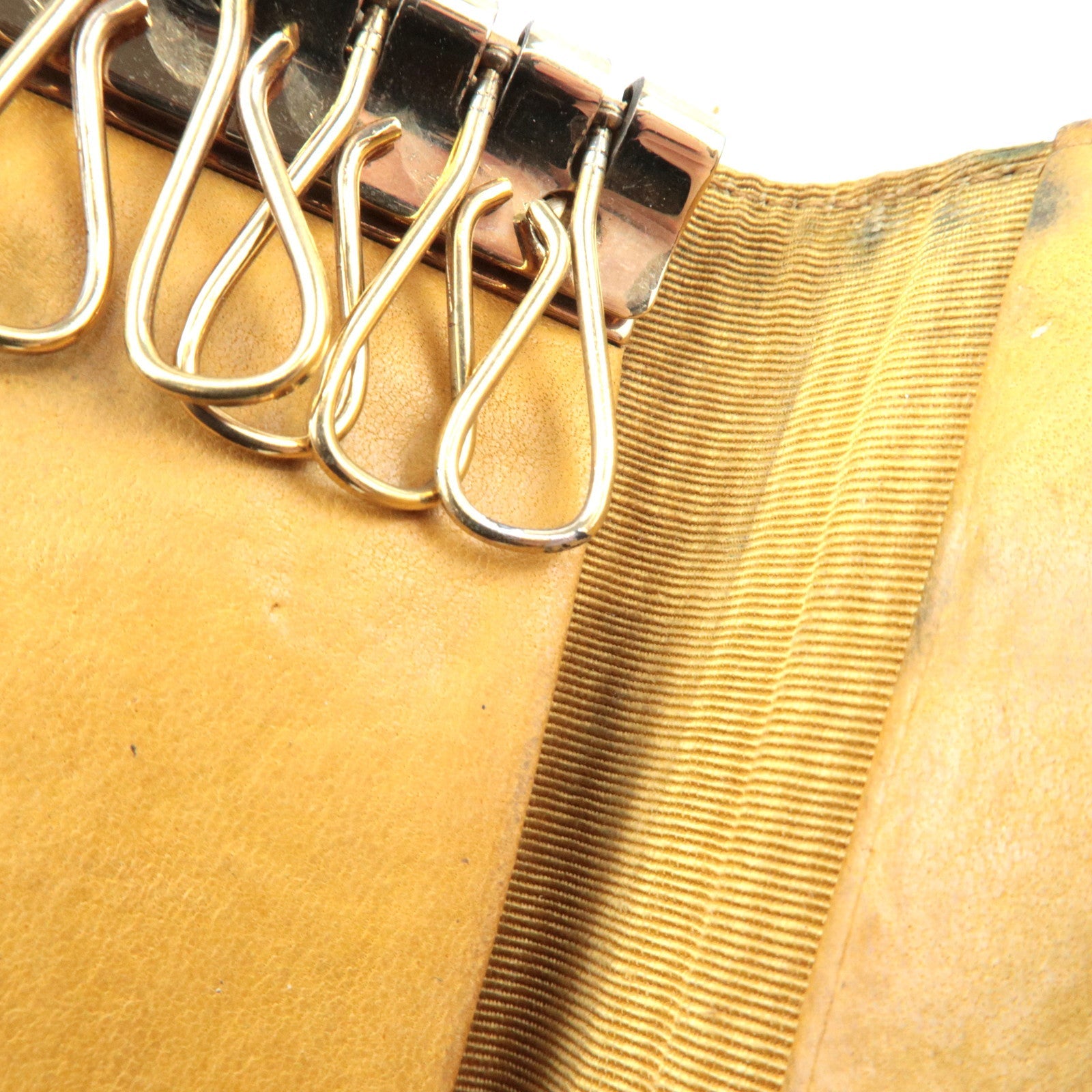 Set of 2 PRADA 6 Rings Key Case Nylon Black & CHANEL Cocomark 6 Rings Key Case Caviar Skin Yellow