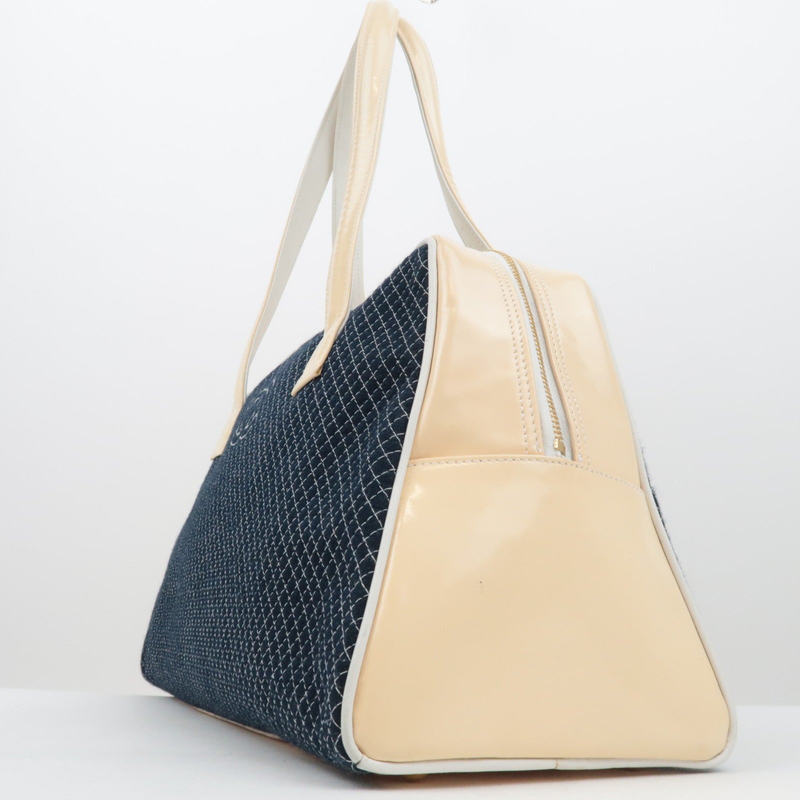 CHANEL Bowling Bag Patent Cotton 7351692