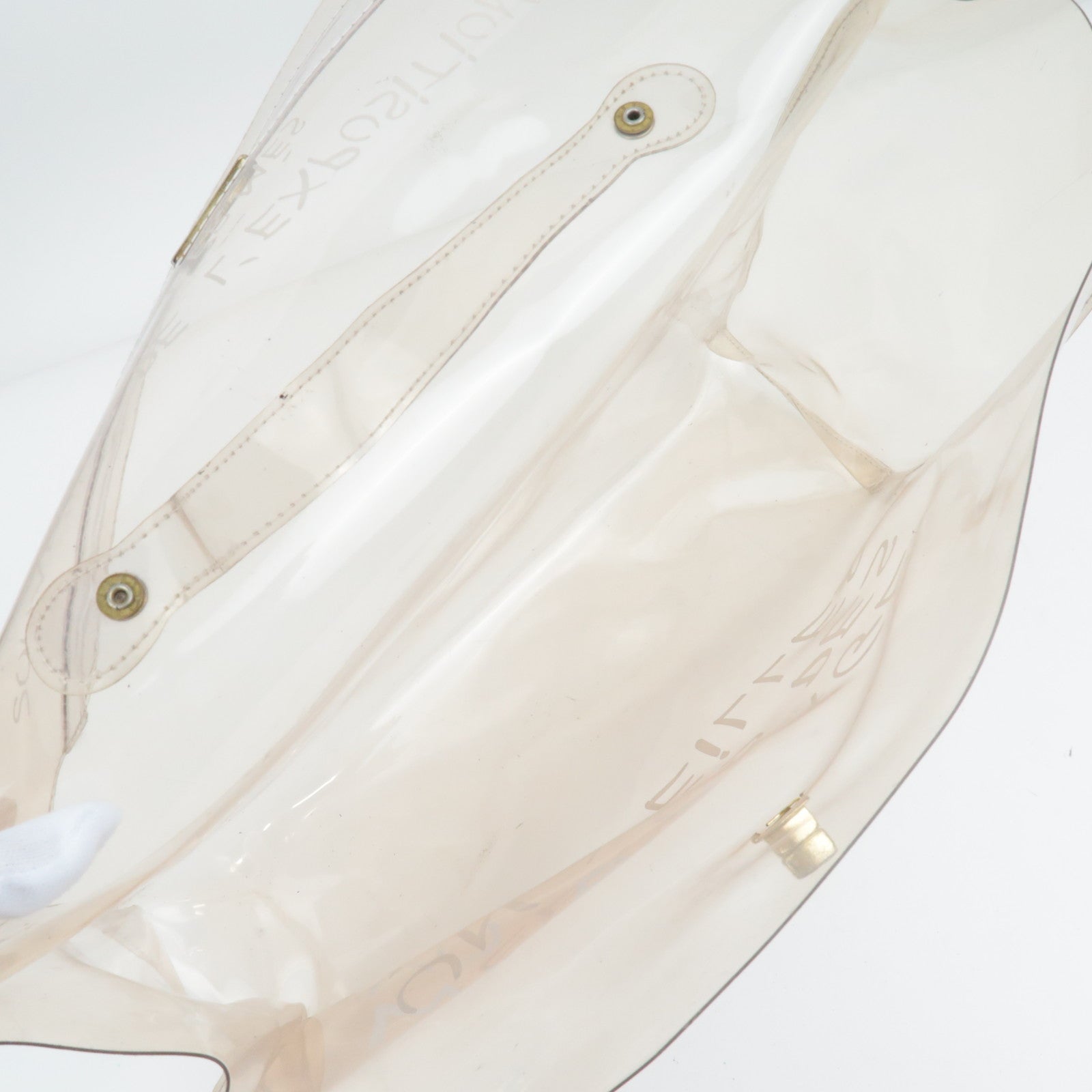 HERMES Vinyl Kelly handtas met doorzichtige gouden hardware