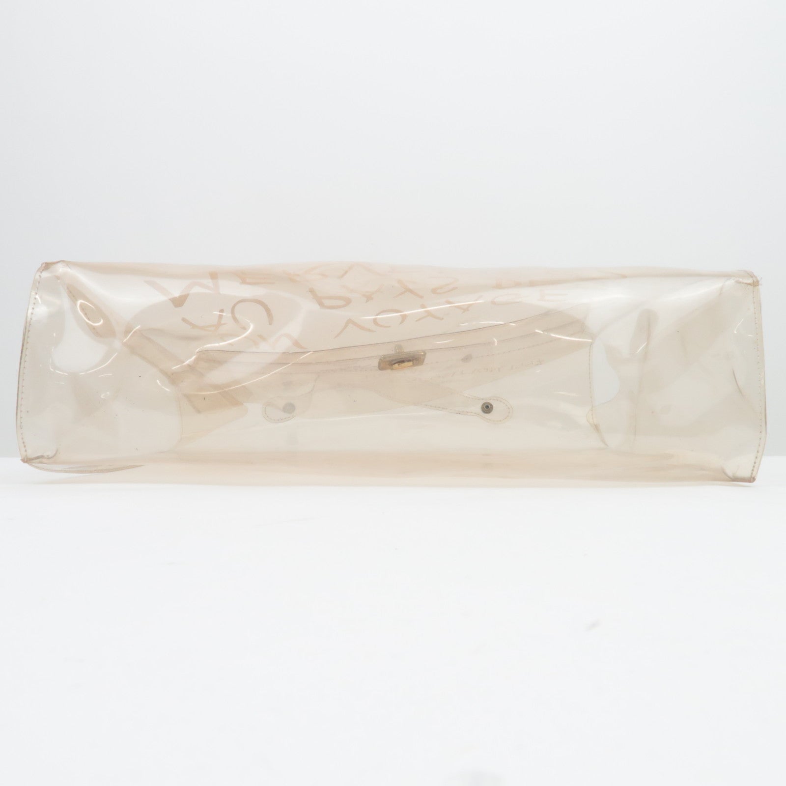 HERMES Vinyl Kelly handtas met doorzichtige gouden hardware