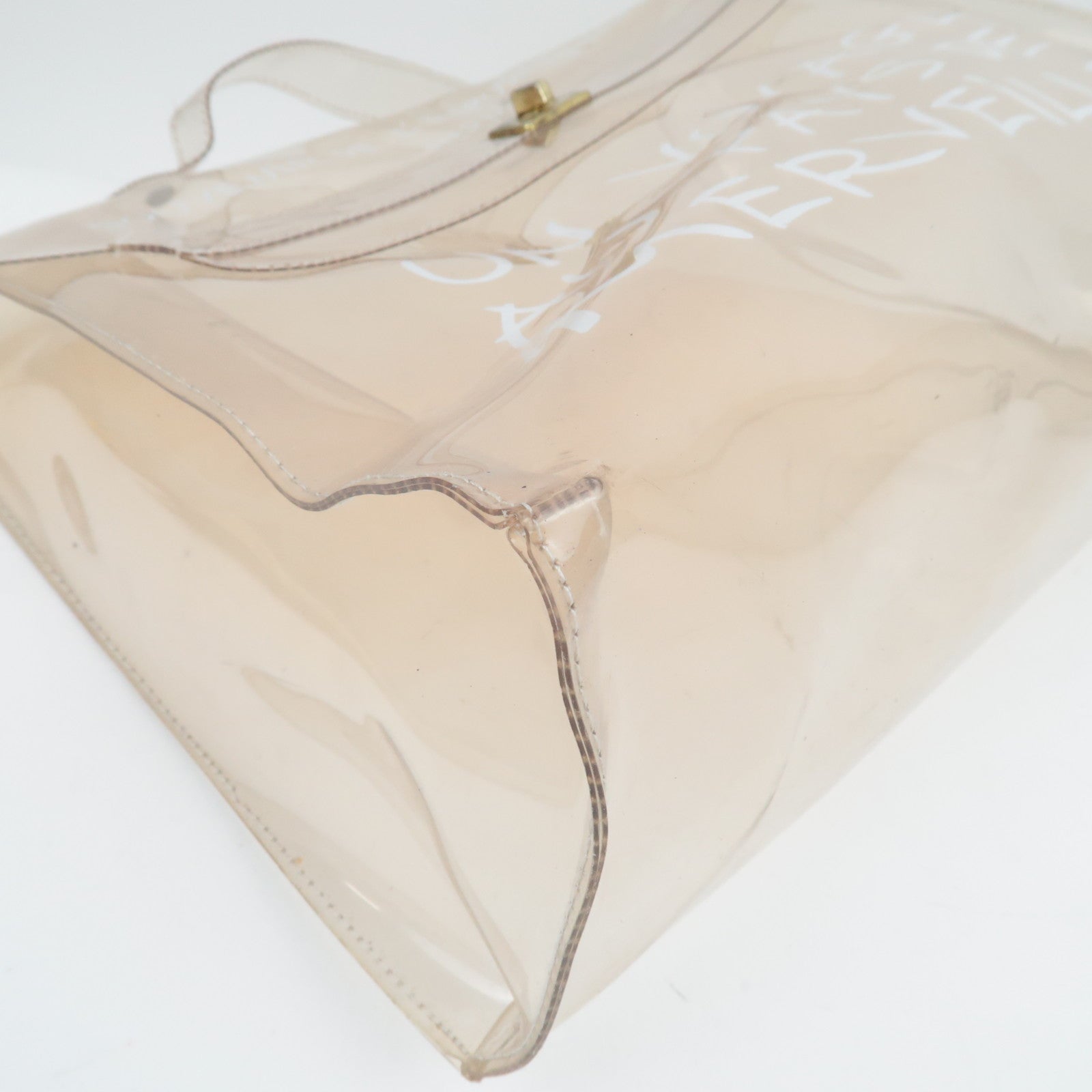 HERMES Vinyl Kelly handtas met doorzichtige gouden hardware
