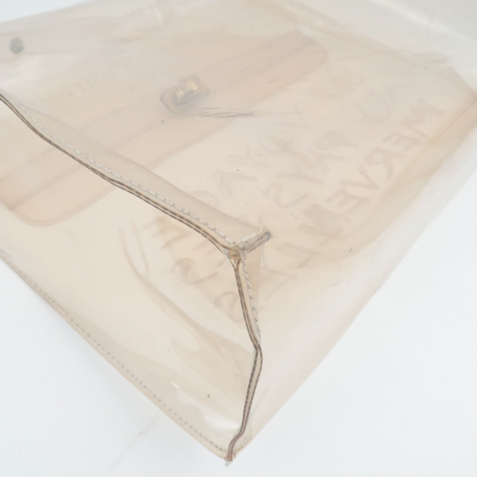 HERMES Vinyl Kelly handtas met doorzichtige gouden hardware