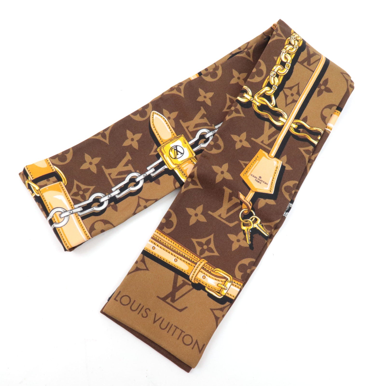 Louis Vuitton Bandeau Monogram Confidential Scarf 100% Silk M78655 *Box