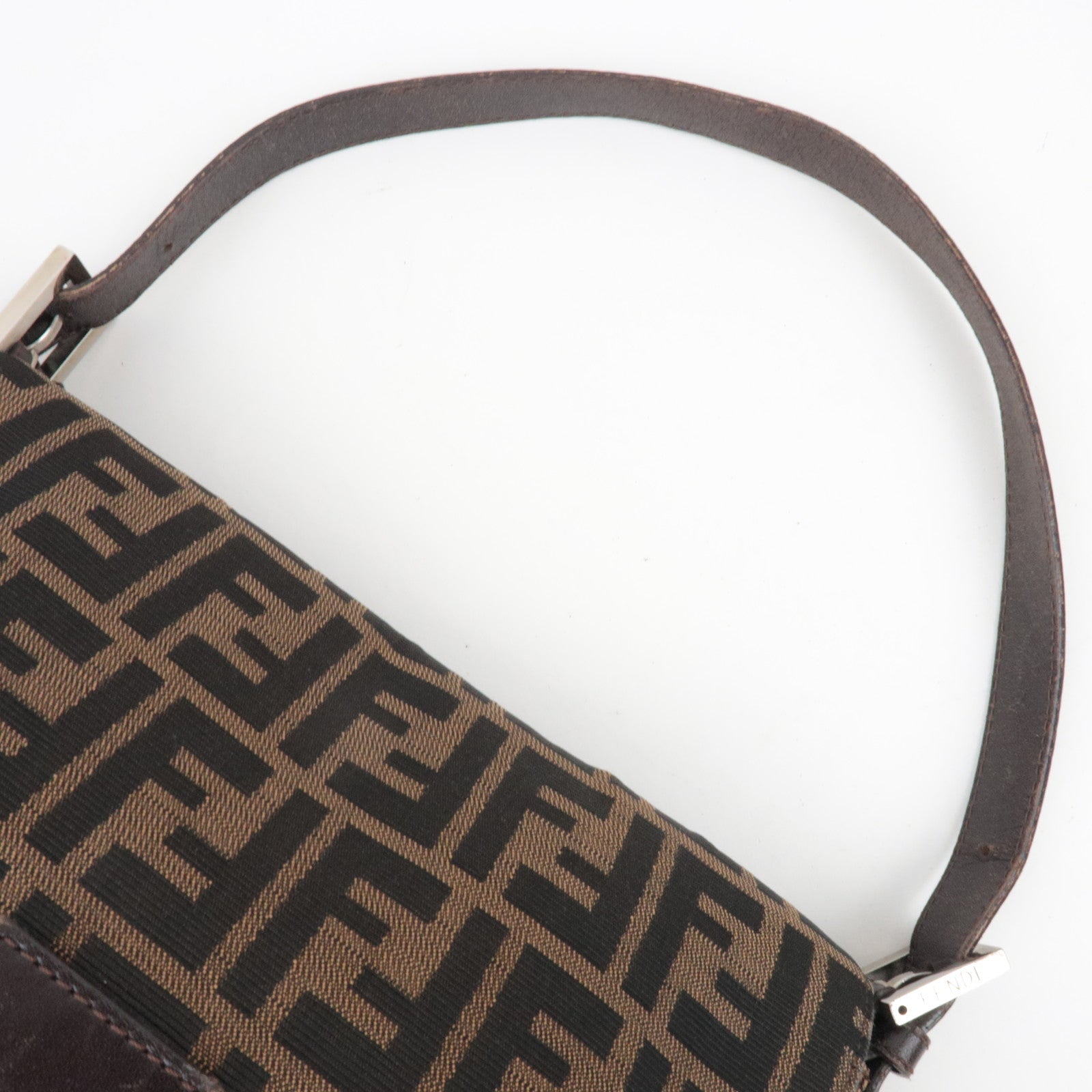 FENDI Zucca Mamma Baguette Shoulder Bag Brown