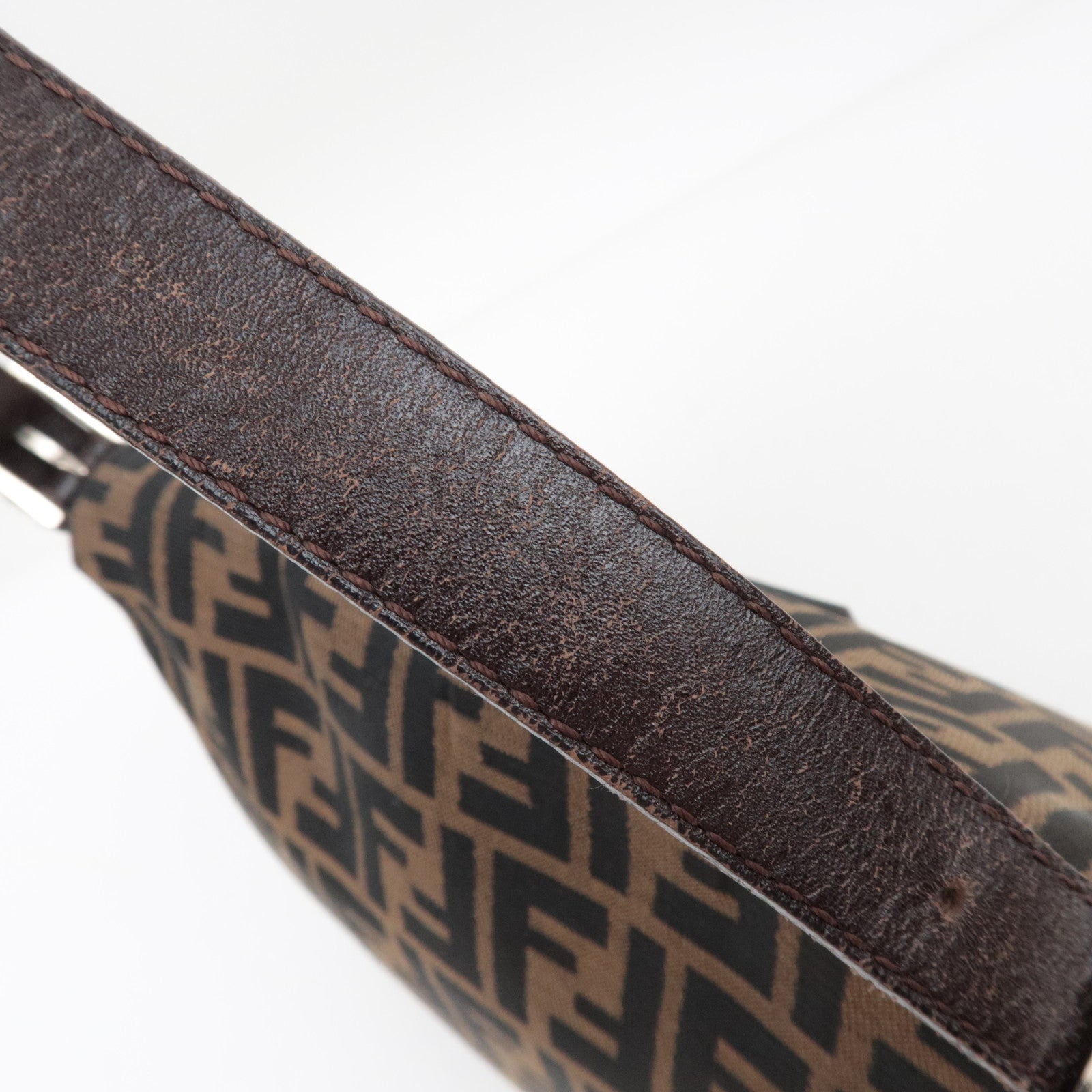 FENDI Zucca Mamma Baguette Shoulder Bag Brown