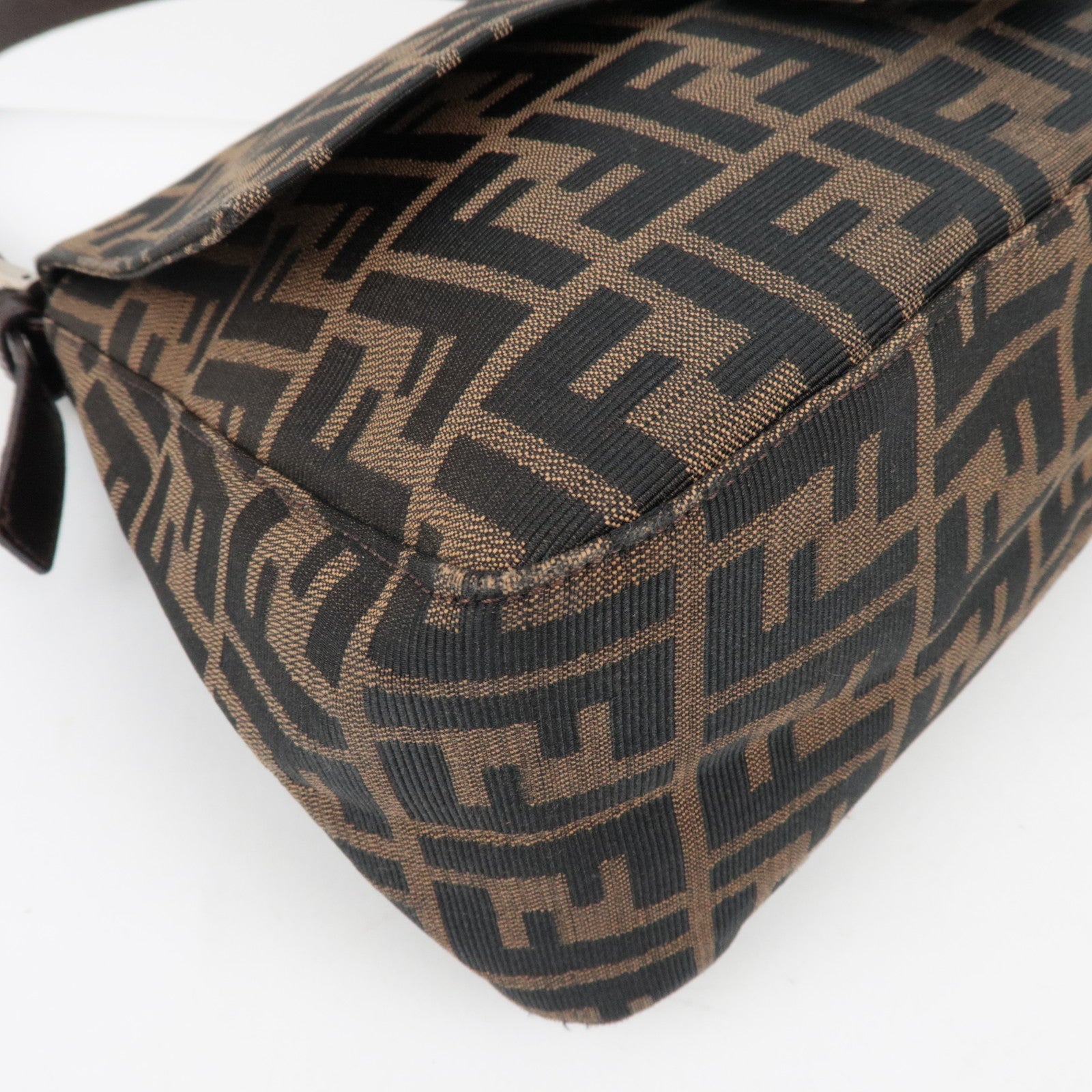 FENDI Zucca Mamma Baguette Shoulder Bag Brown