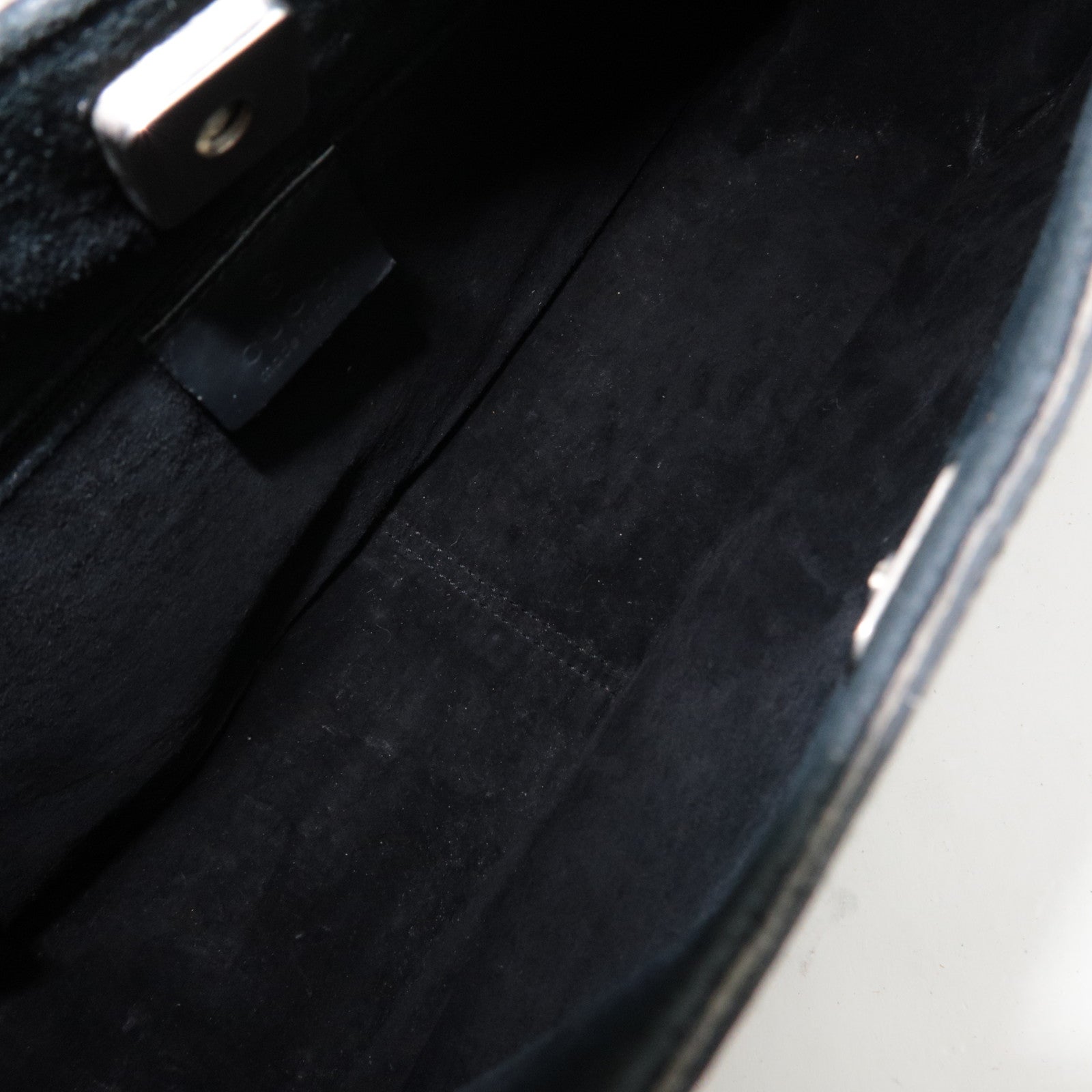 GUCCI Bamboo Shoulder Bag Black Red 001-3739/002058 *Dust bag