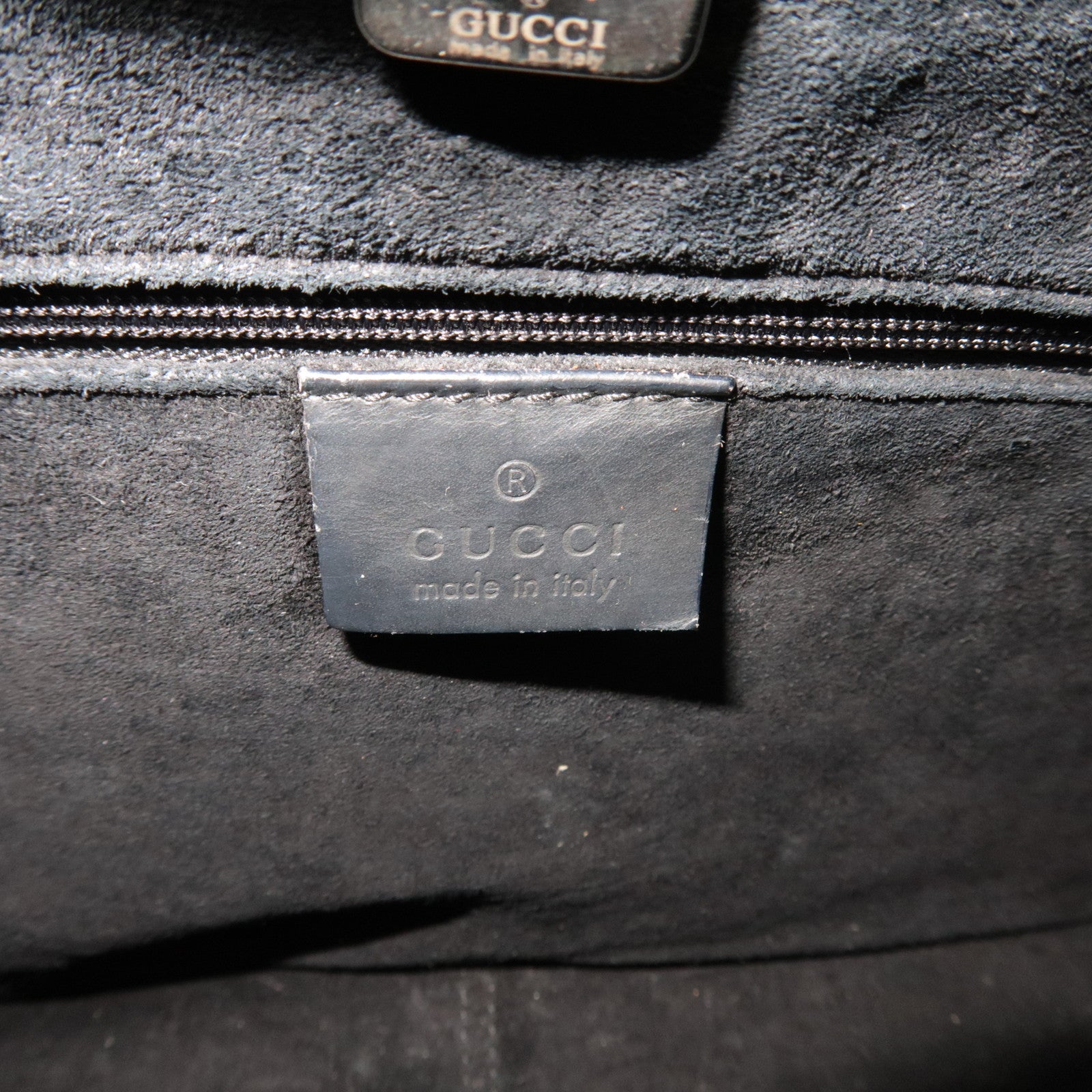 GUCCI Bamboo Shoulder Bag Black Red 001-3739/002058 *Dust bag