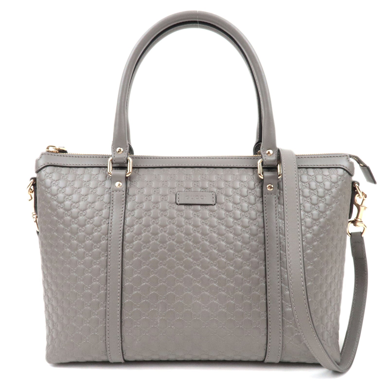 GUCCI Micro Guccissima Leather 2Way Tote Bag Gray 449656/525040 *Strap