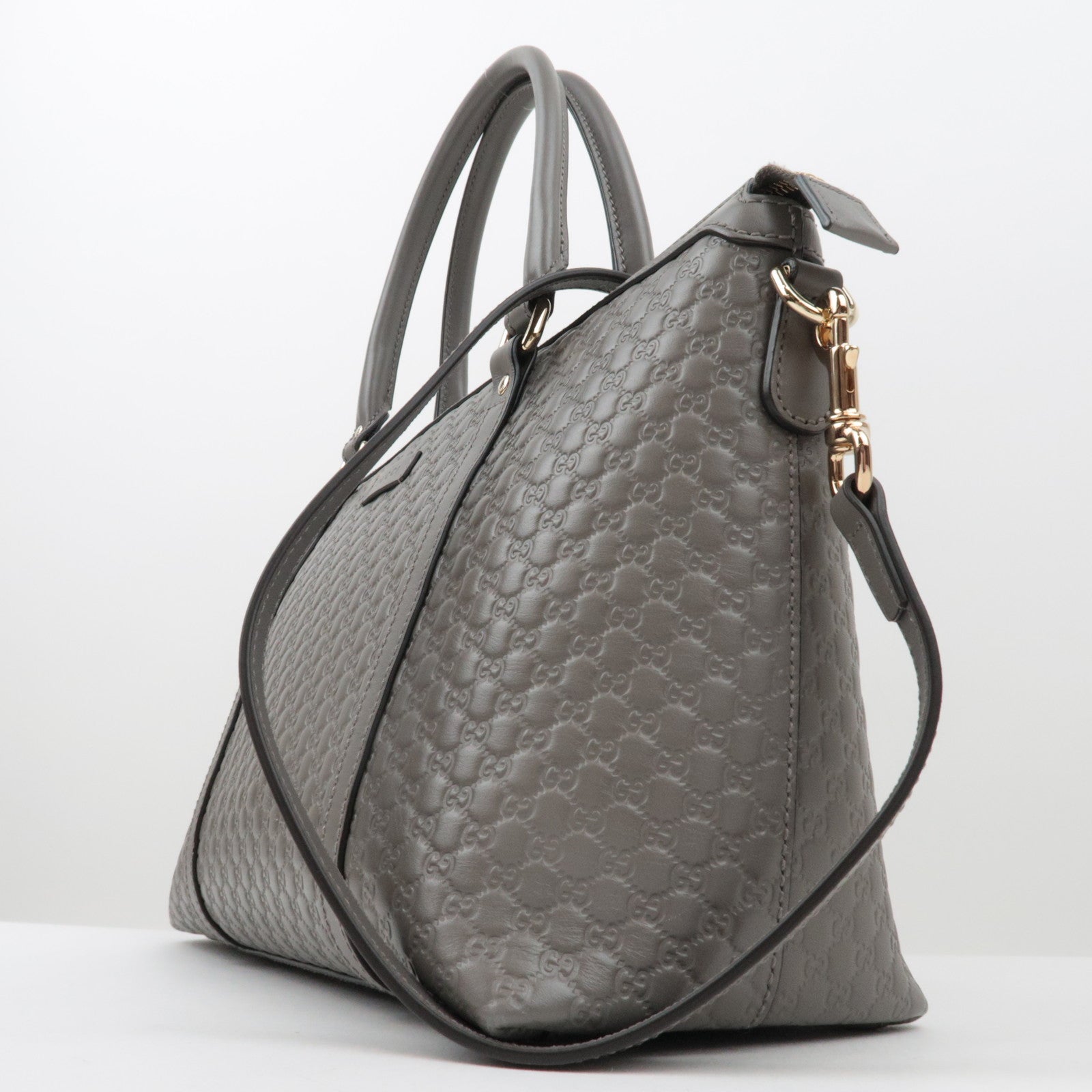 GUCCI Micro Guccissima leren 2-weg tas grijs 449656/525040 *band
