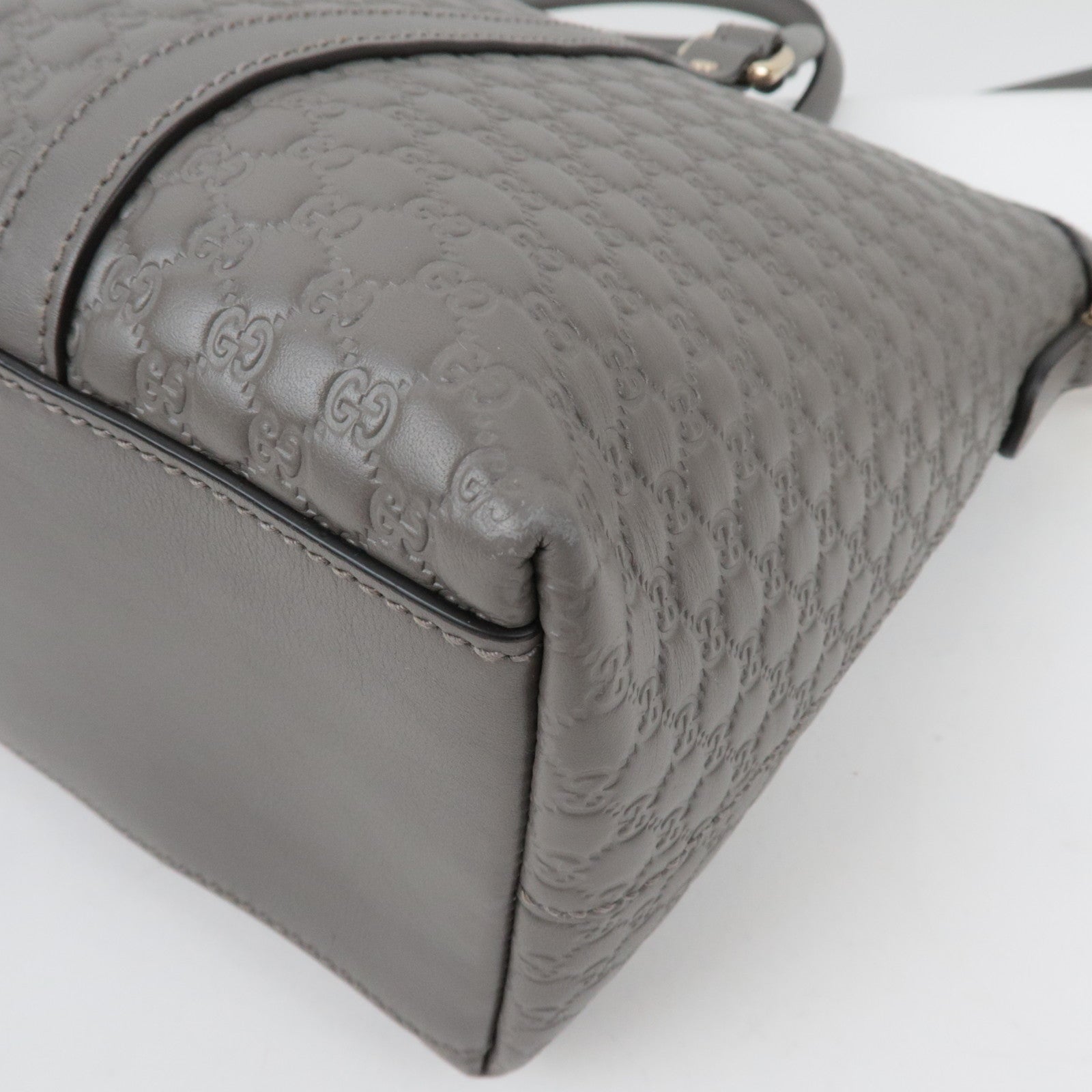 GUCCI Micro Guccissima leren 2-weg tas grijs 449656/525040 *band