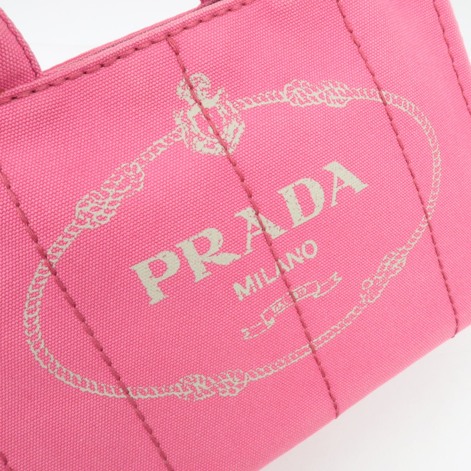 PRADA Canapa Tote Bag Pink B2439G *Dust bag, Strap, Card