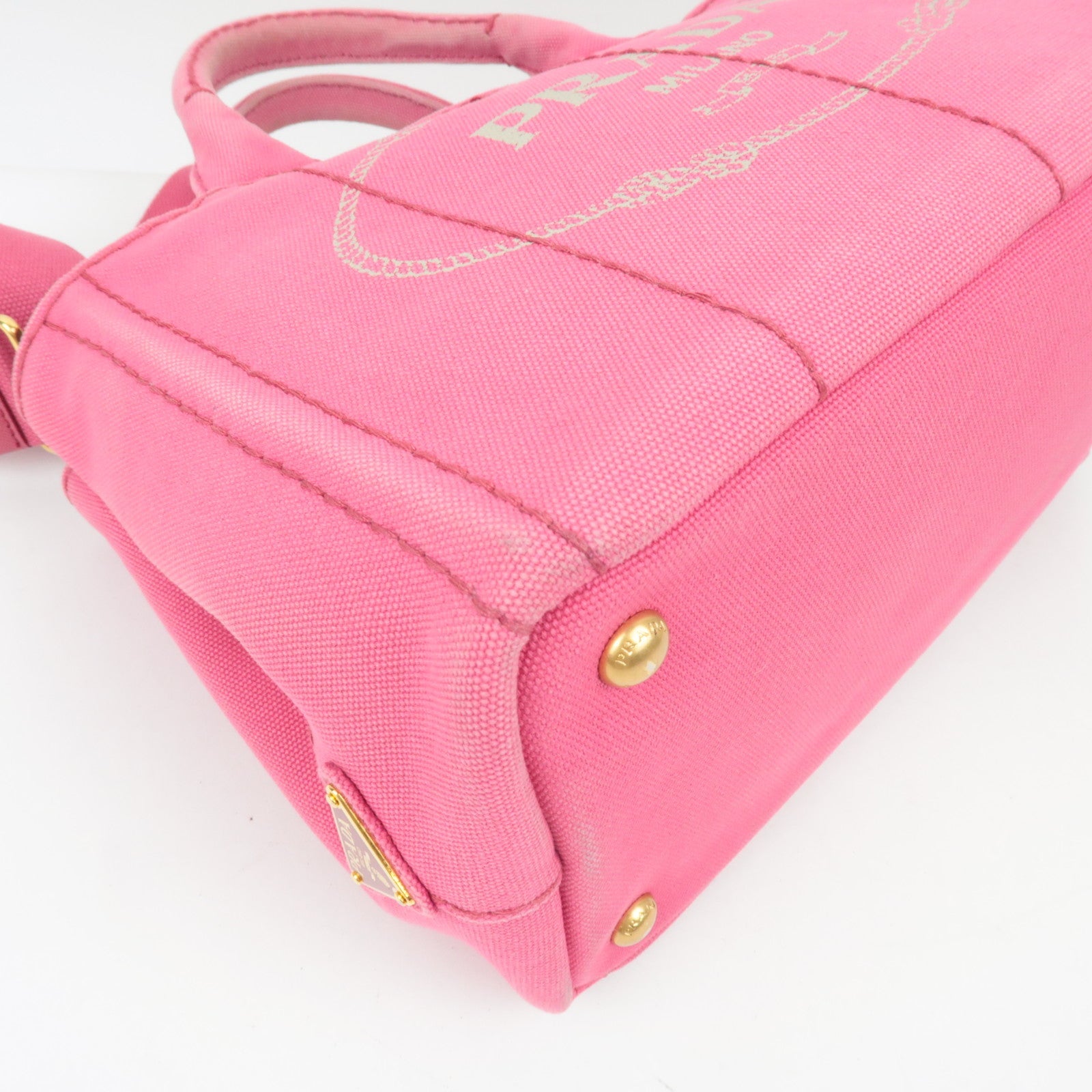 PRADA Canapa Tote Bag Pink B2439G *Dust bag, Strap, Card