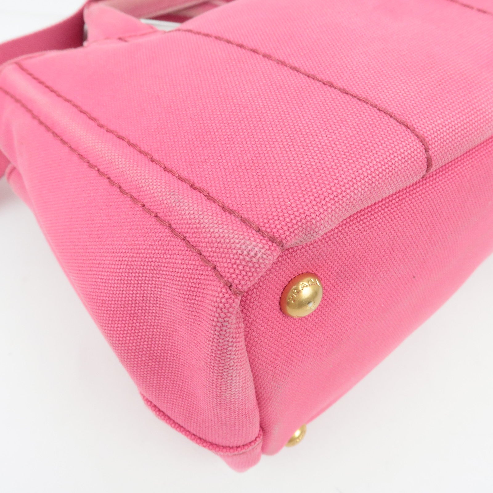 PRADA Canapa Tote Bag Pink B2439G *Dust bag, Strap, Card