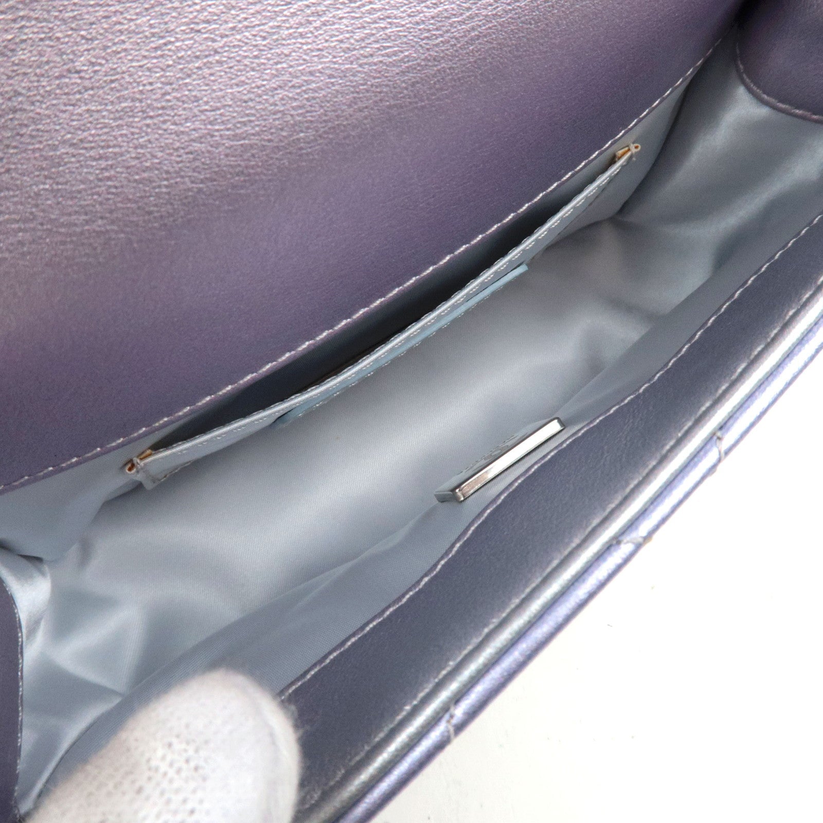 CHANEL Lambskin Mini Matelasse Wristlet Clutch Metalic Ombre HA6PKPX6