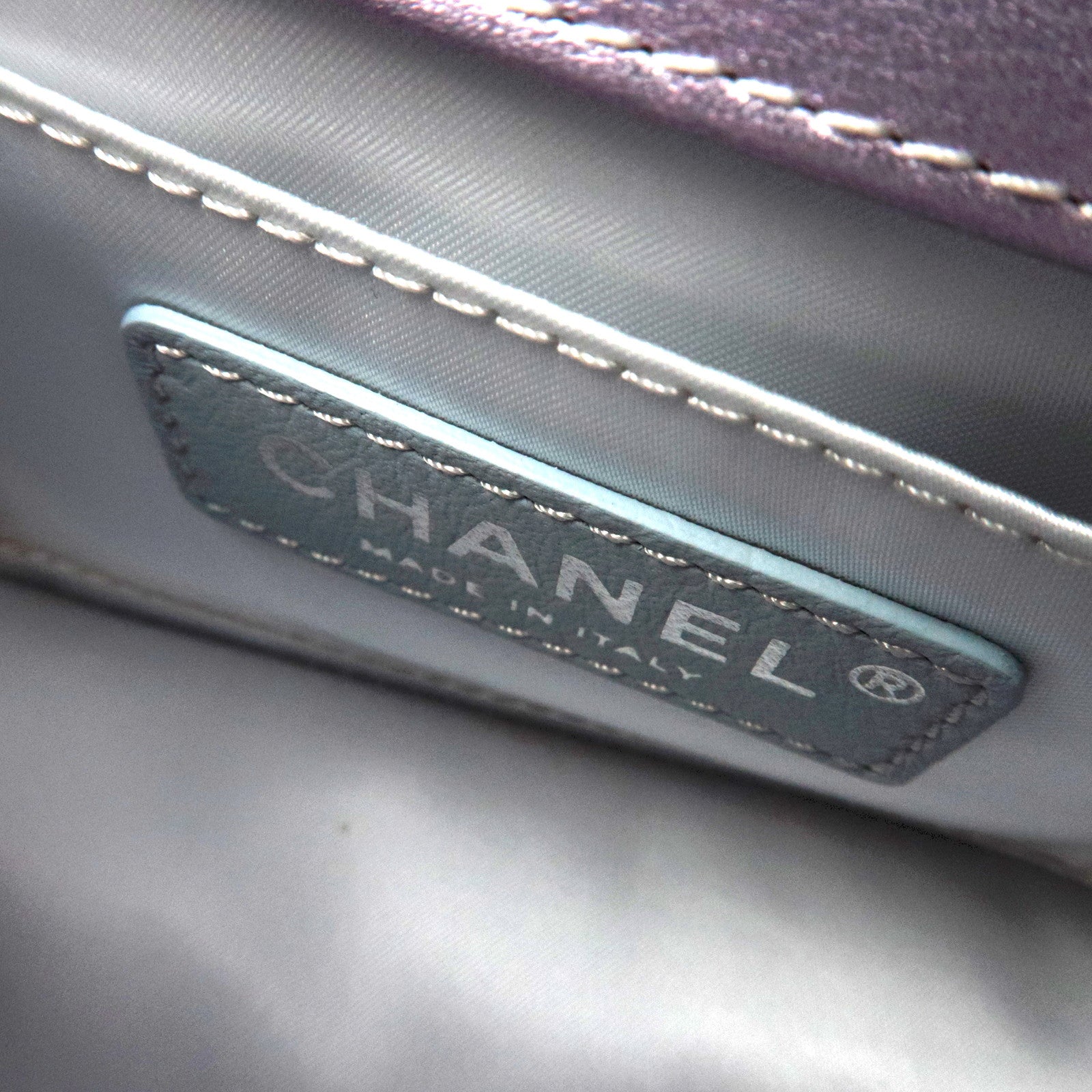 CHANEL Lambskin Mini Matelasse Wristlet Clutch Metalic Ombre HA6PKPX6