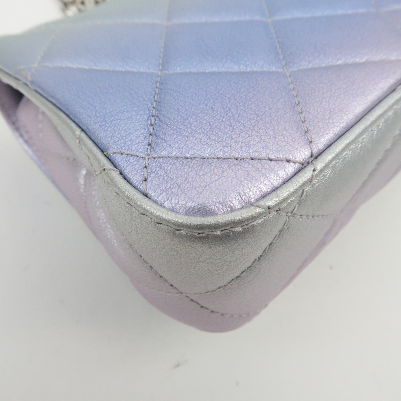 CHANEL Lambskin Mini Matelasse Wristlet Clutch Metalic Ombre HA6PKPX6