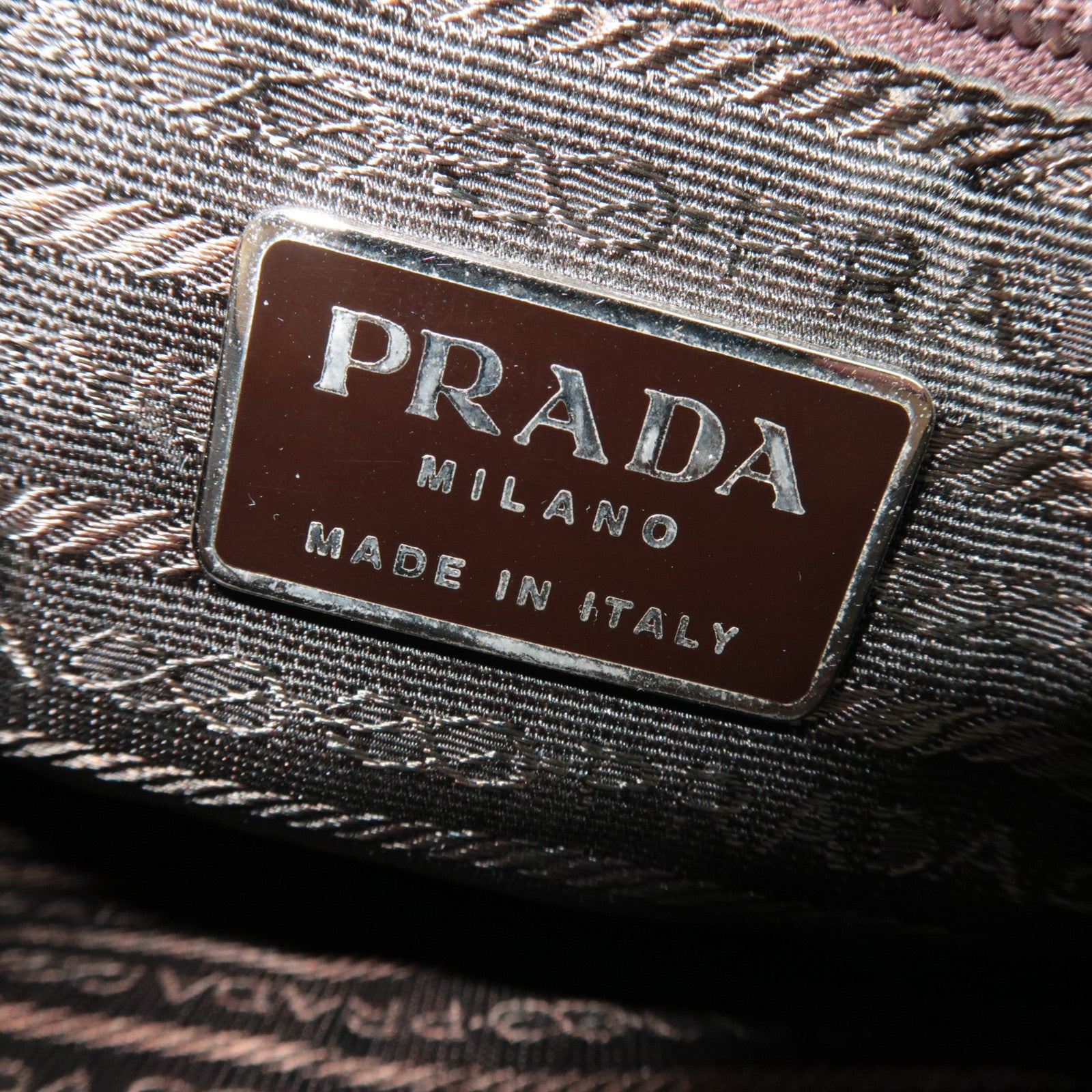 PRADA Logo Nylon Tote Bag Khaki Beige