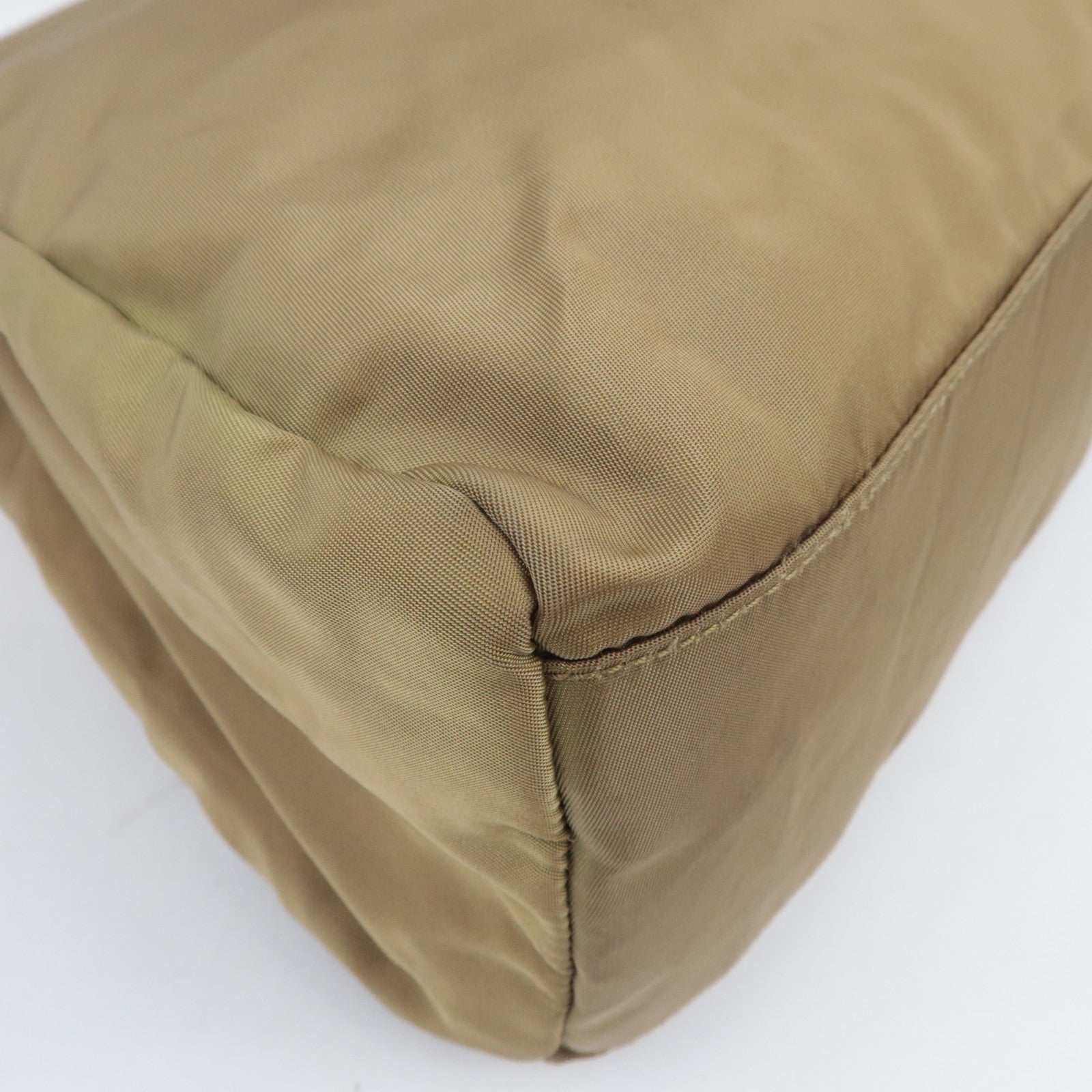 PRADA Logo Nylon Tote Bag Khaki Beige
