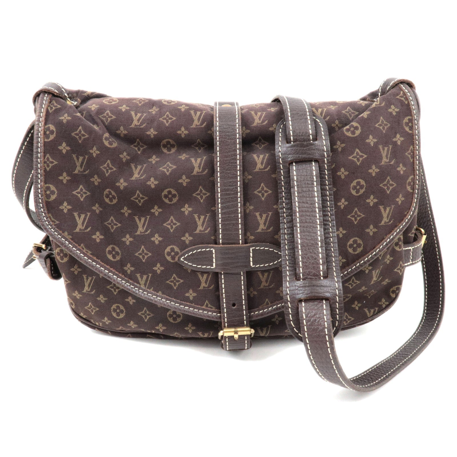Louis Vuitton Monogram Mini Lin Saumur 30 Ebene Brown M95227 / MB1006 *Dust bag