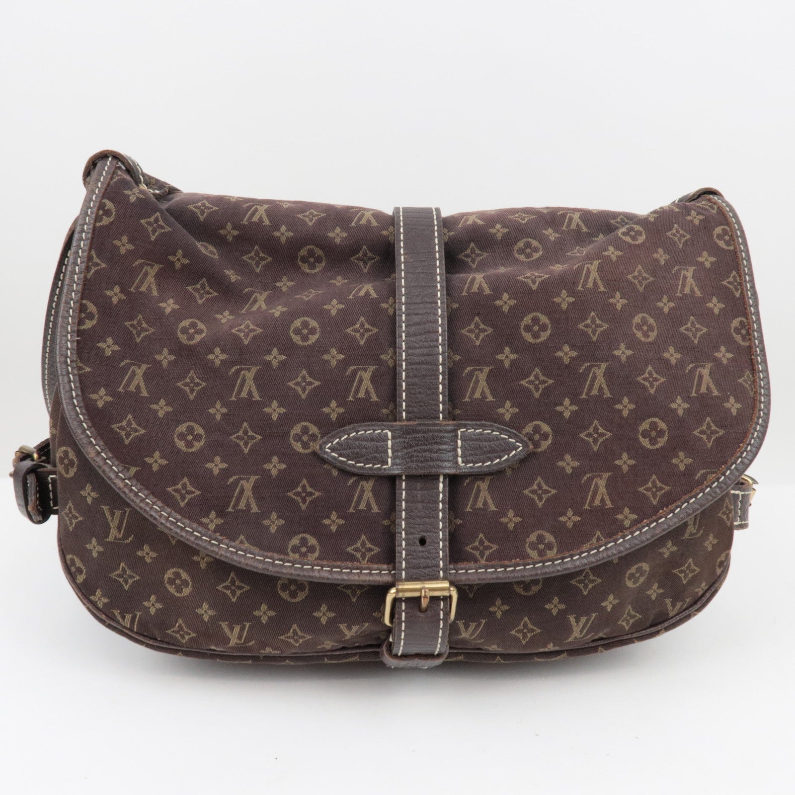 Louis Vuitton Monogram Mini Lin Saumur 30 Ebene Brown M95227 / MB1006 *Dust bag
