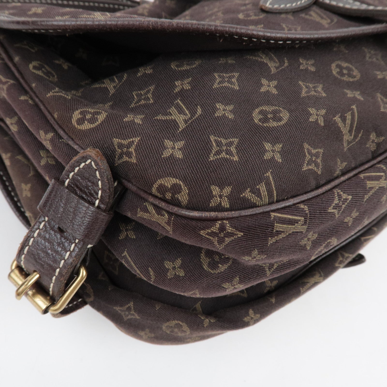 Louis Vuitton Monogram Mini Lin Saumur 30 Ebene Brown M95227 / MB1006 *Dust bag