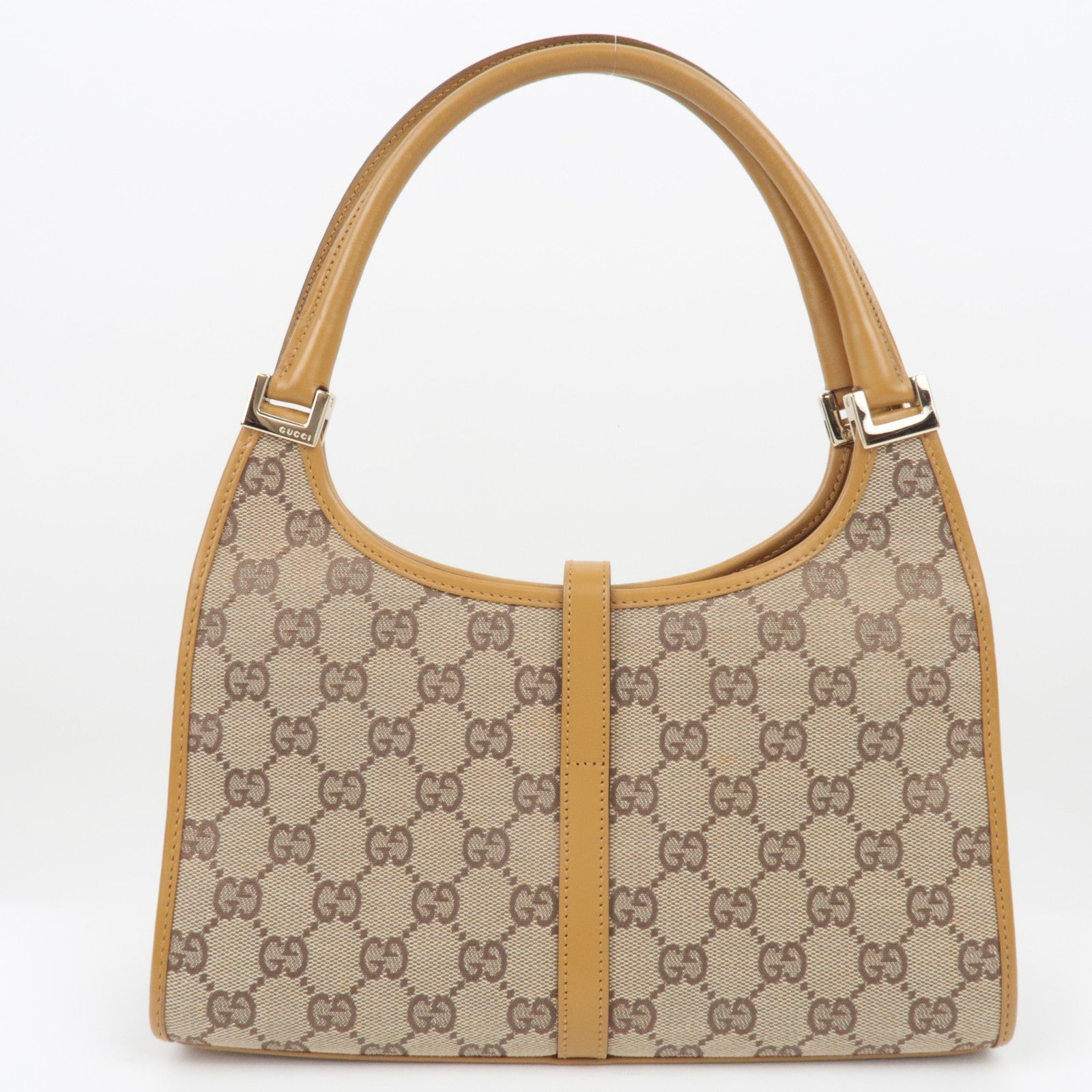 GUCCI Jackie GG Canvas Leather Hand Bag Beige 002.1068 *Dust bag