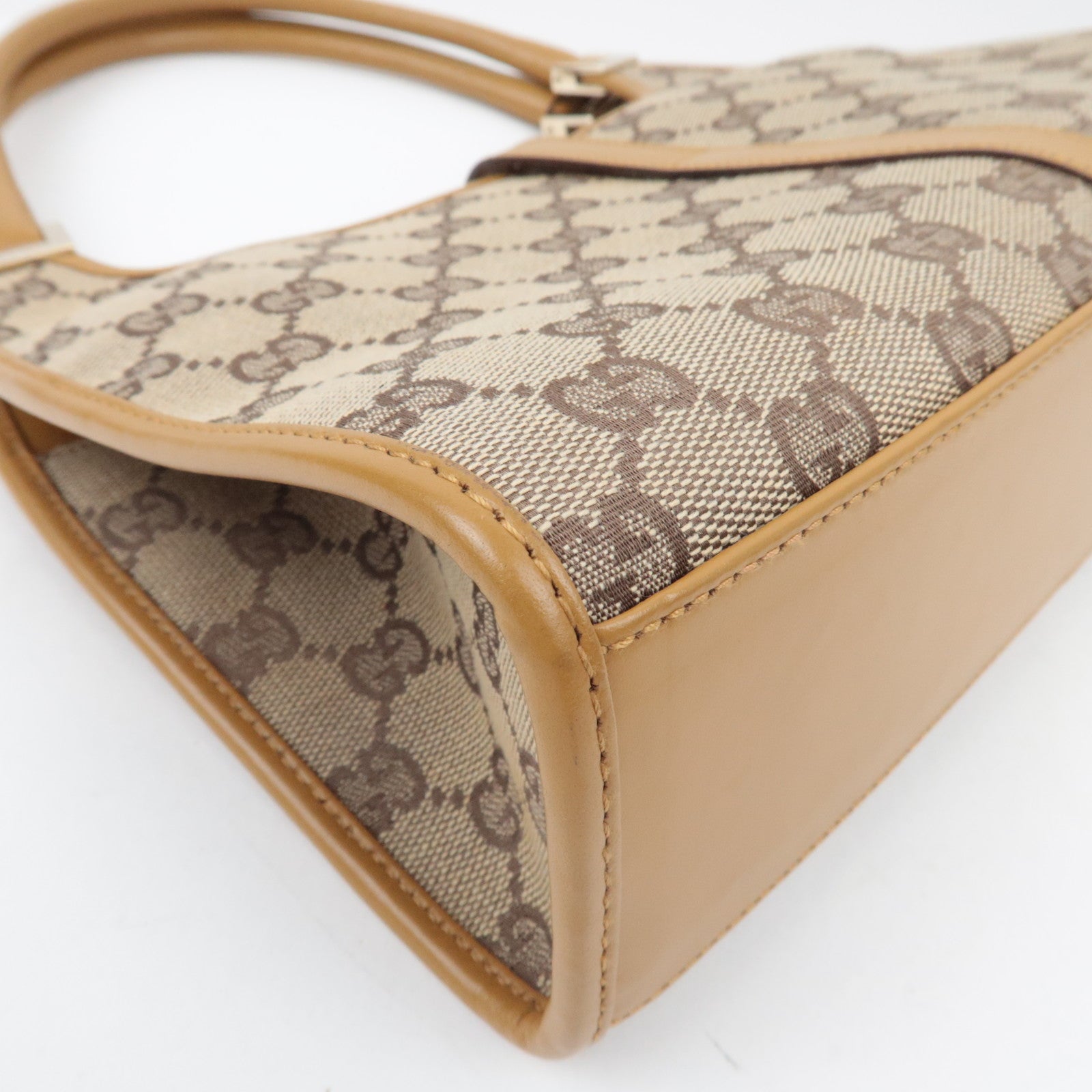 GUCCI Jackie GG Canvas leren handtas beige 002.1068 *Stofzak