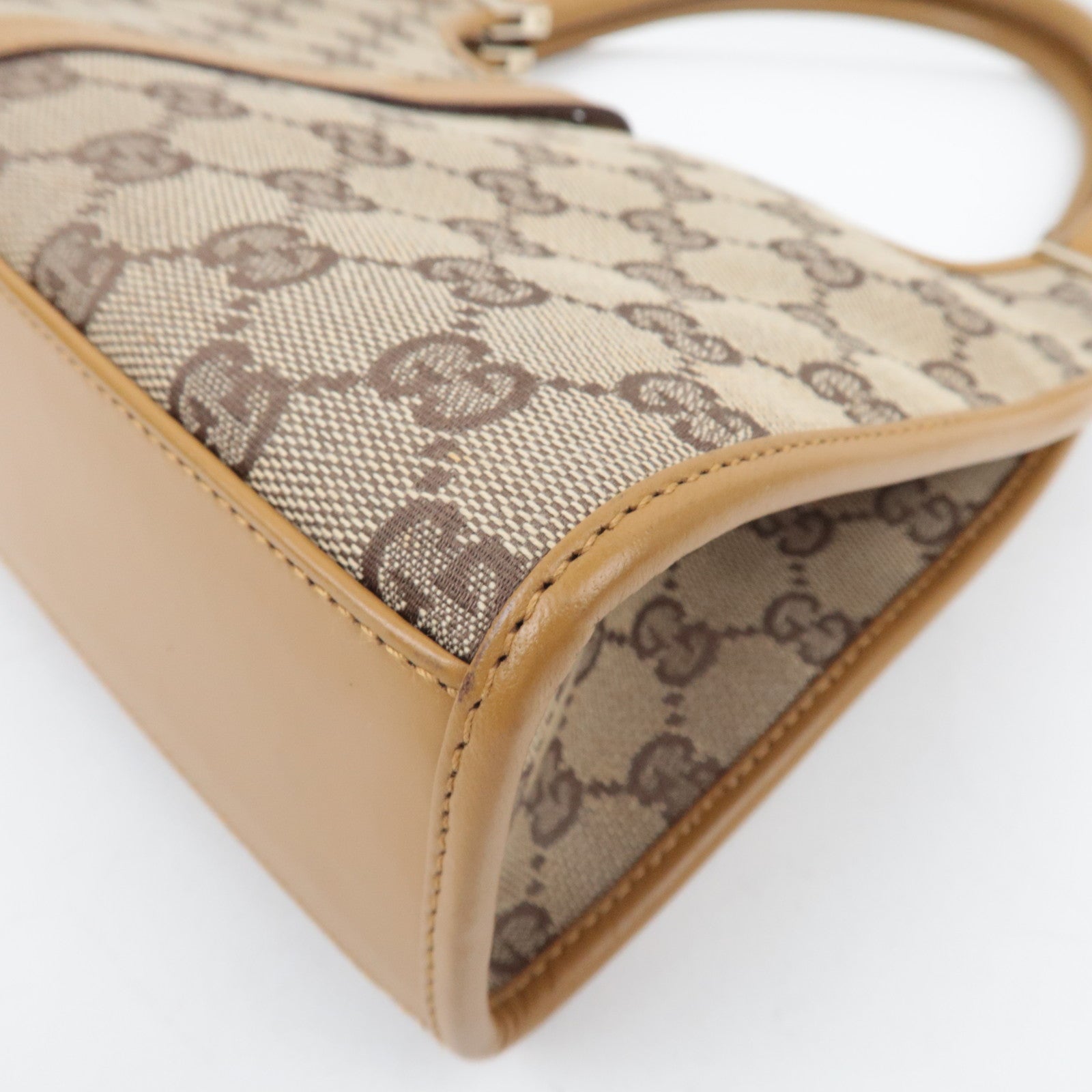 GUCCI Jackie GG Canvas leren handtas beige 002.1068 *Stofzak