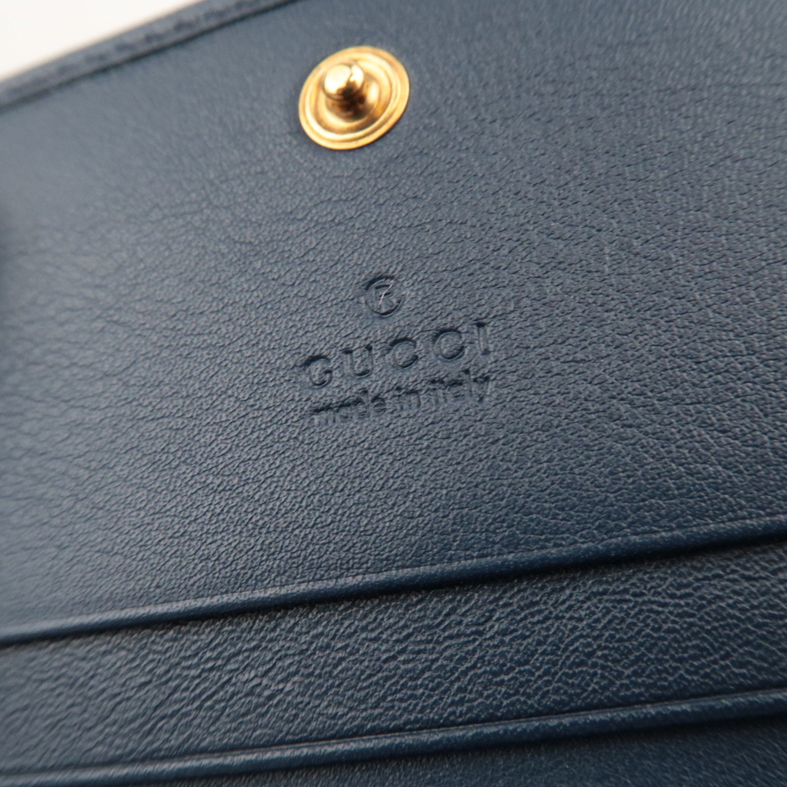 GUCCI Flora Bi Fold Compact Wallet Navy White 536353 *Doos, stofzak