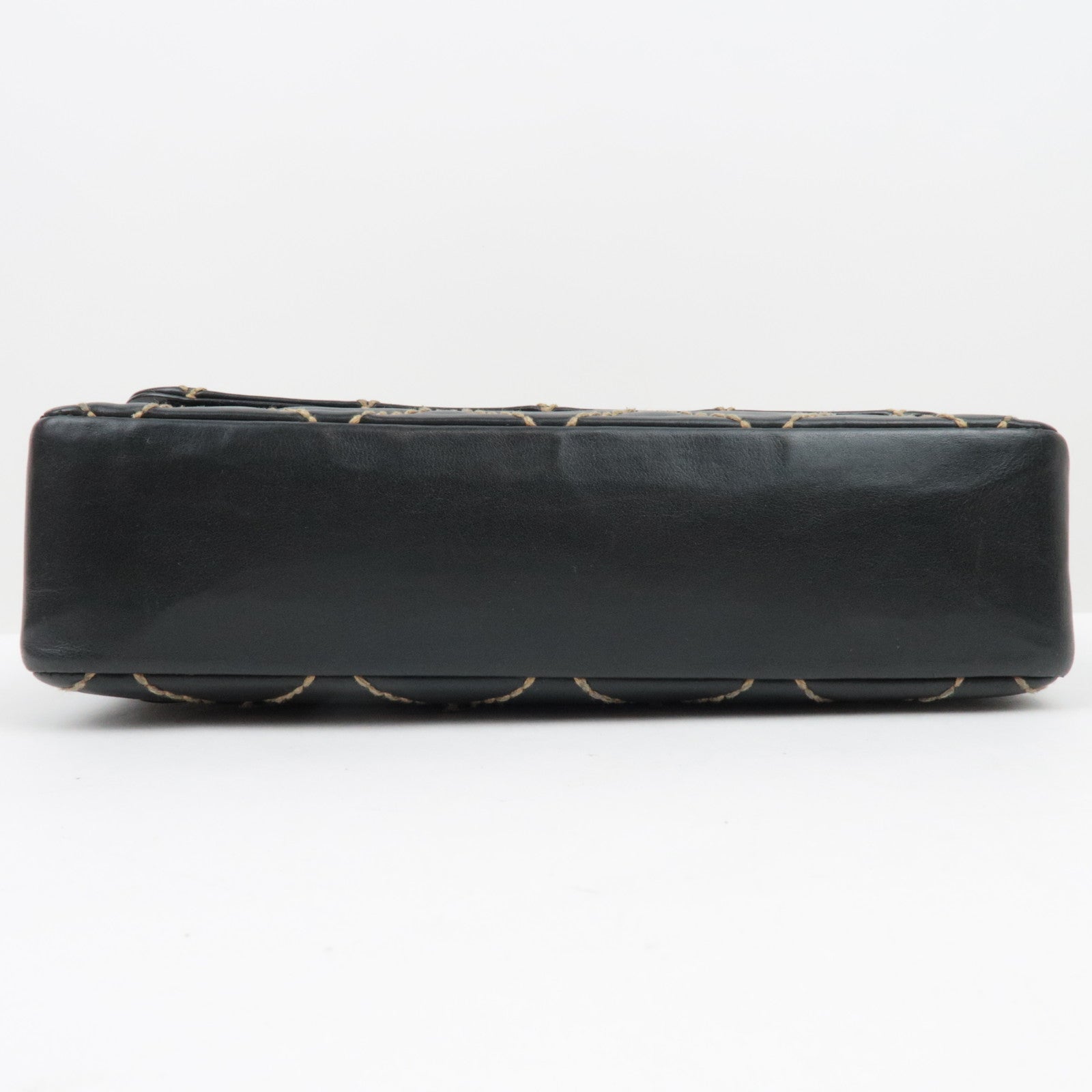 CHANEL WildStitch Leather W Chain Bag Black Gold HDW A14687 *Dust bag, G Card