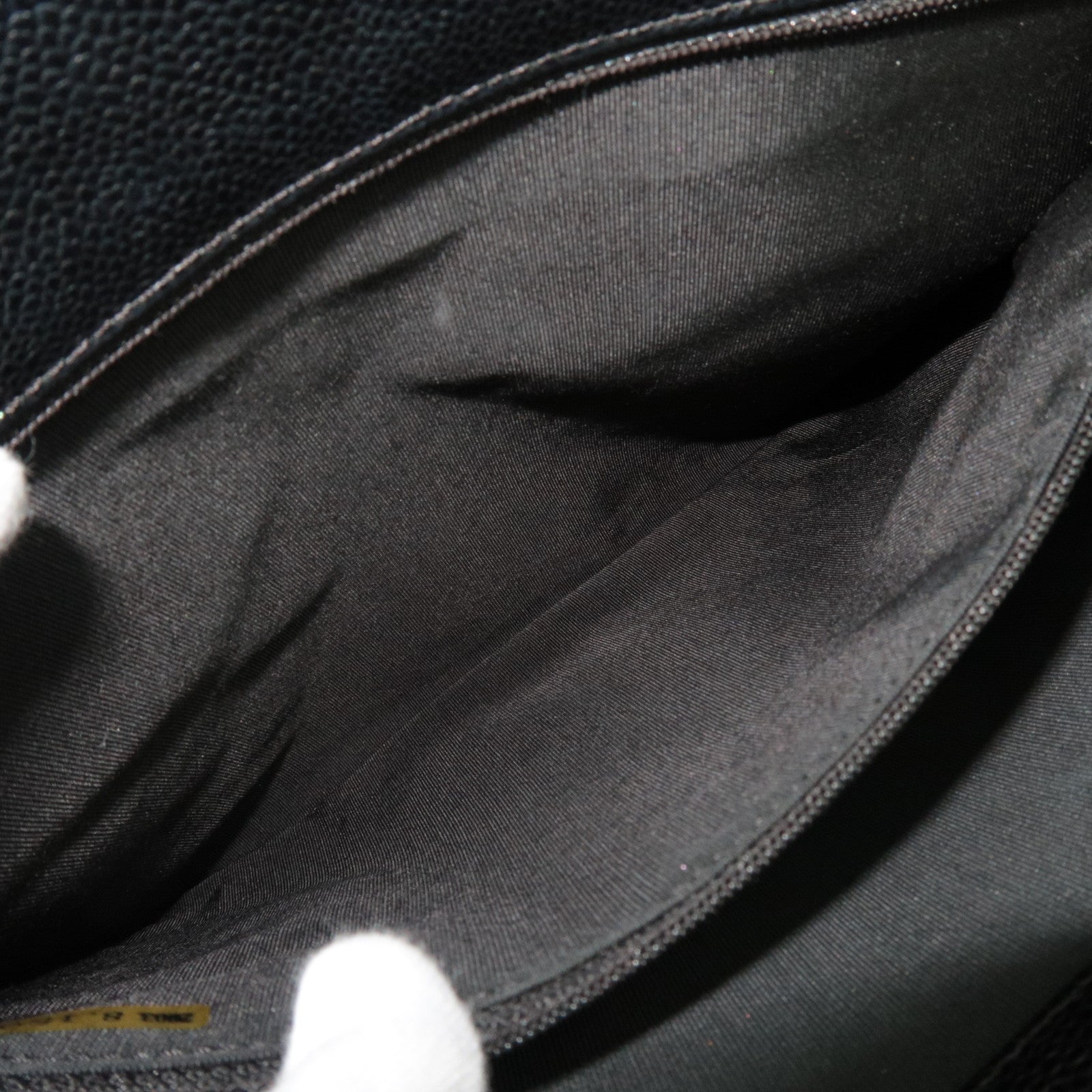 CHANEL Caviar Skin GST Chain Tote Bag Black Gold HDW A50995/8201624