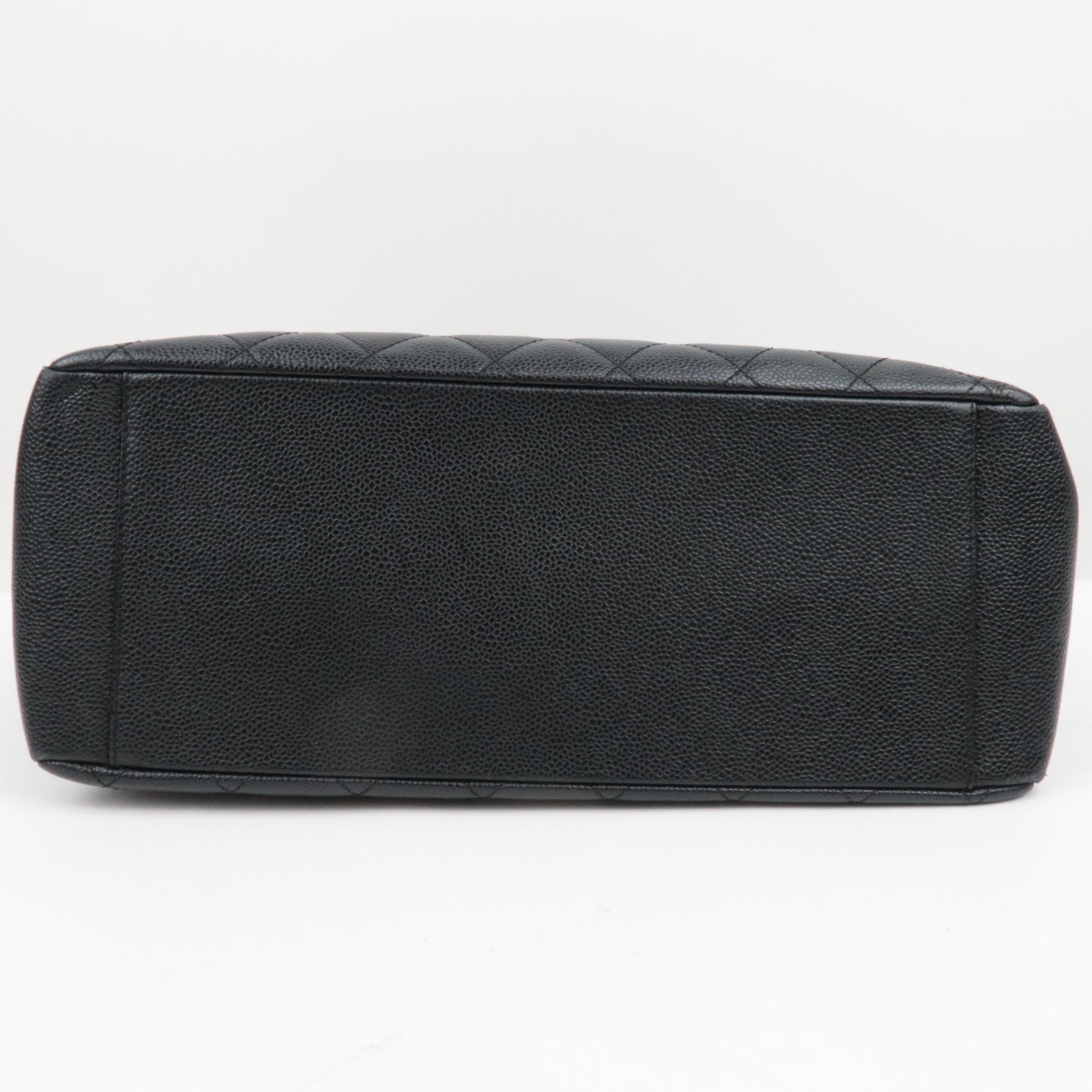 CHANEL Caviar Skin GST Chain Tote Bag Black Gold HDW A50995/8201624